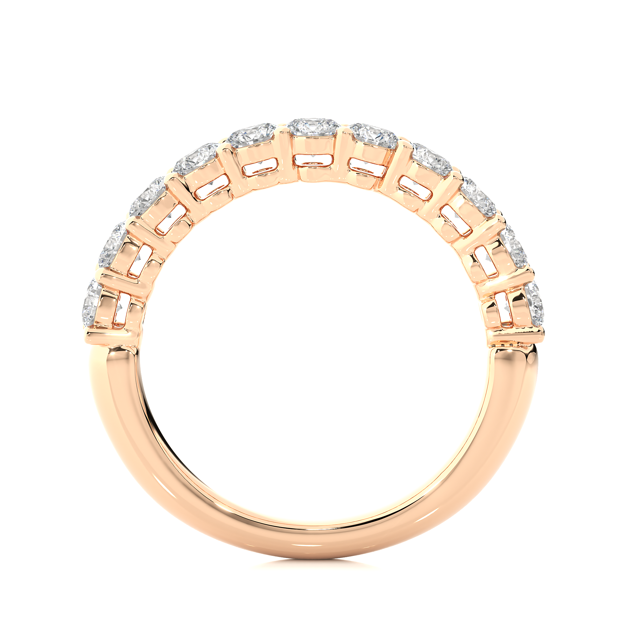 Round Cut Diamond Eternity Wedding Band