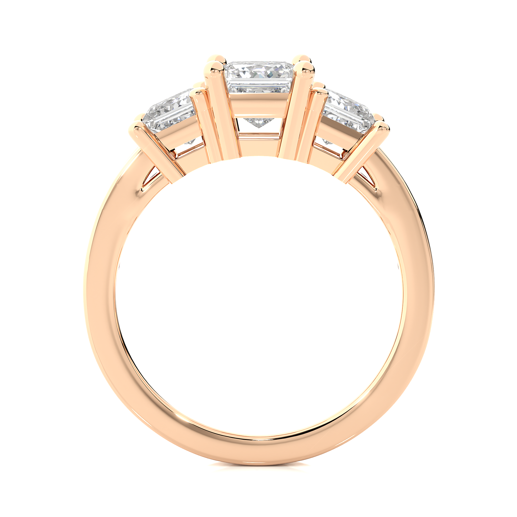 Three Stone Princess Lab Grown Diamond Engagement Ring