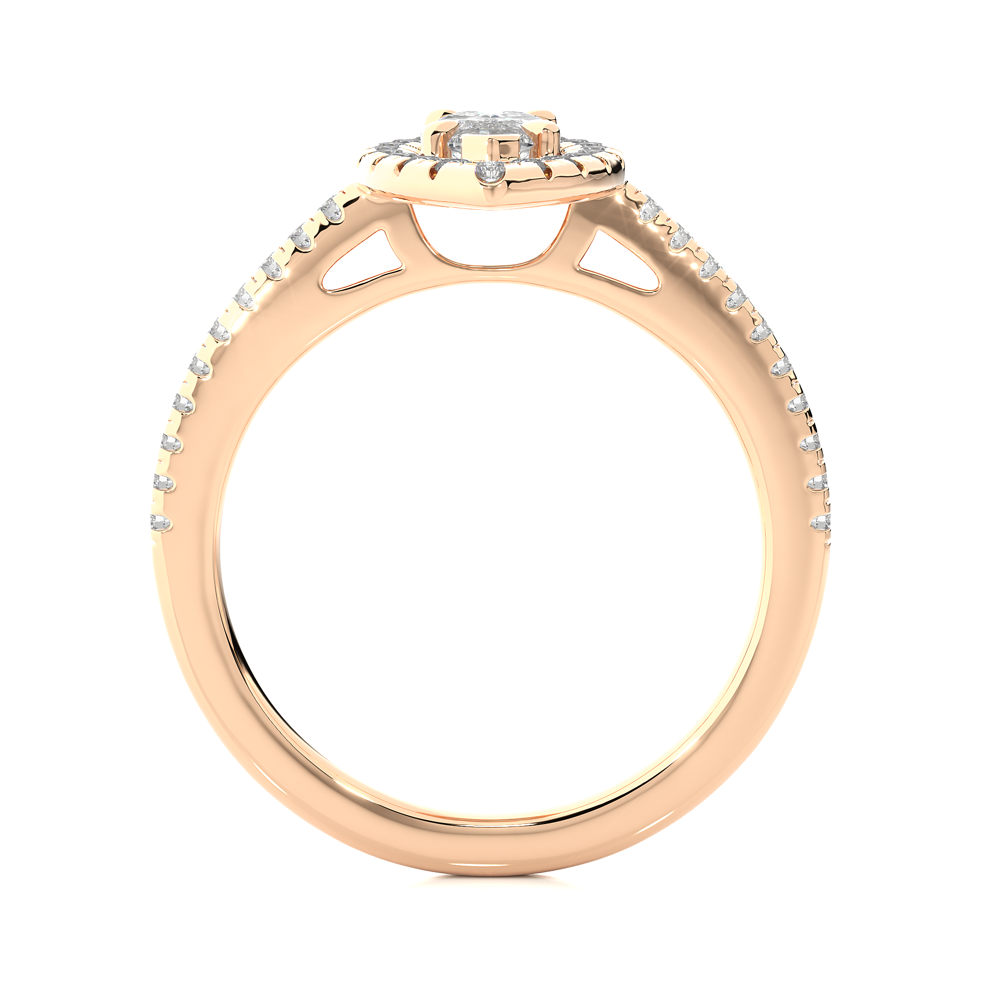 Marquise Lab Grown Diamond Halo Engagement Ring
