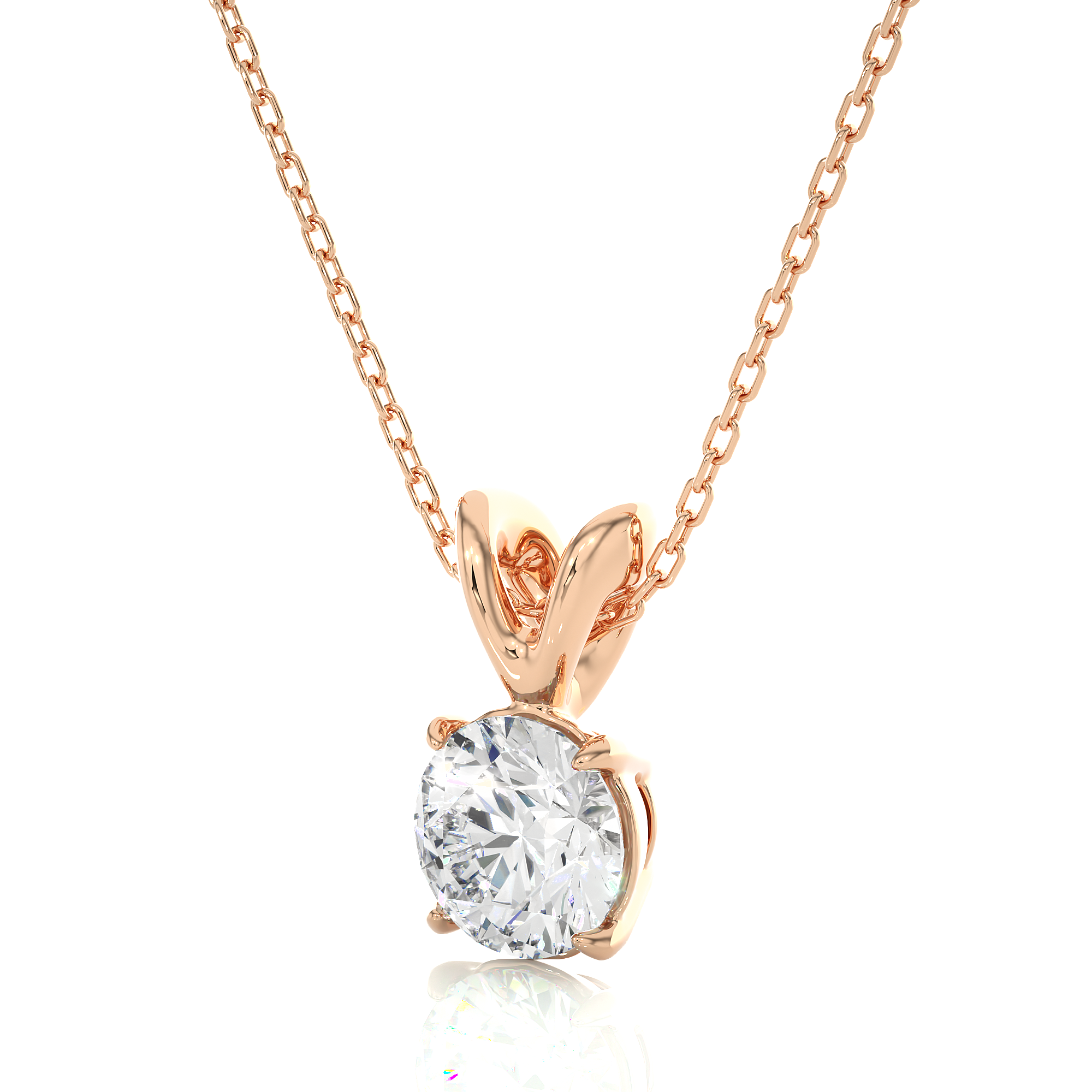 Round Lab Grown Diamond Solitaire Necklace