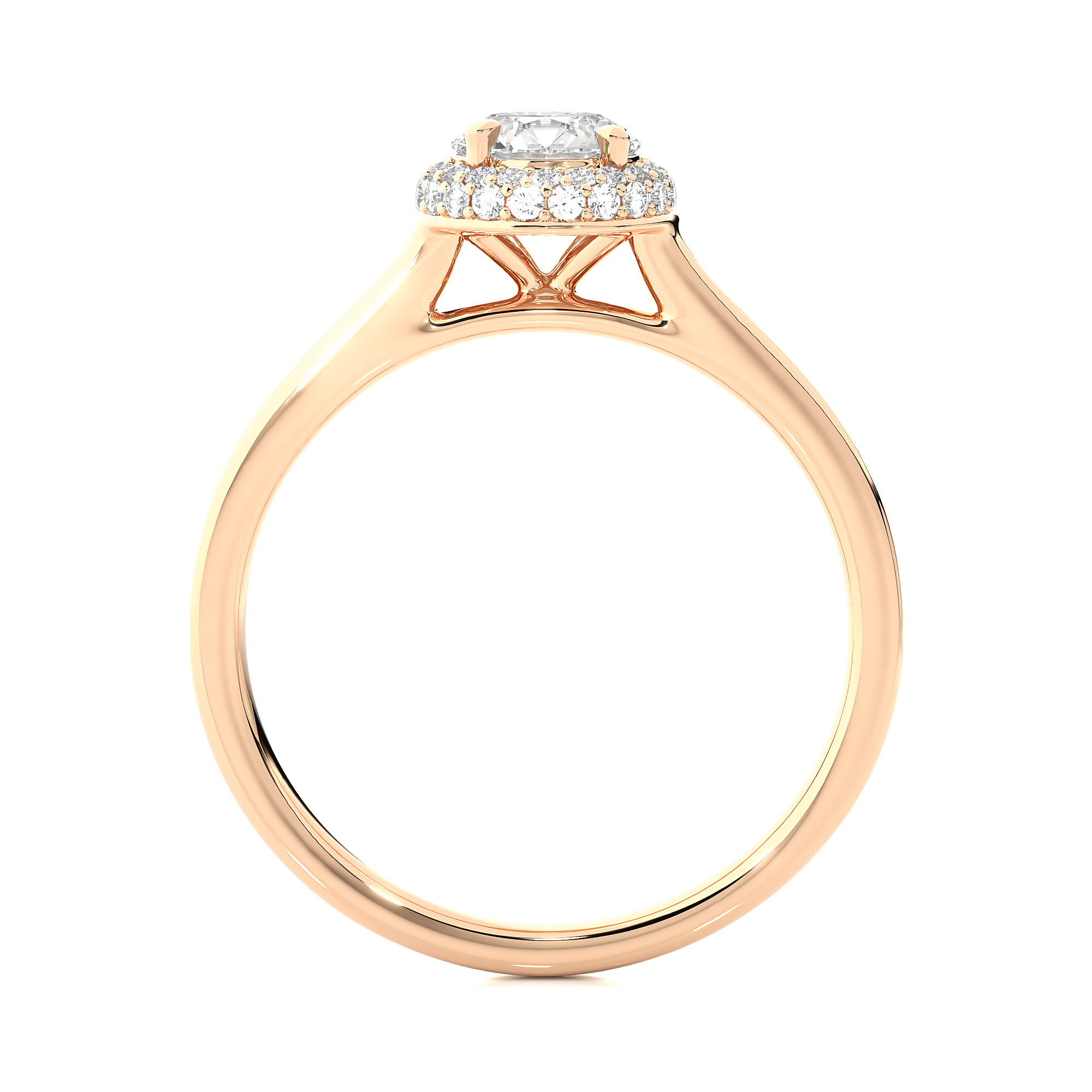 Round Lab Grown Diamond Halo Engagement Ring