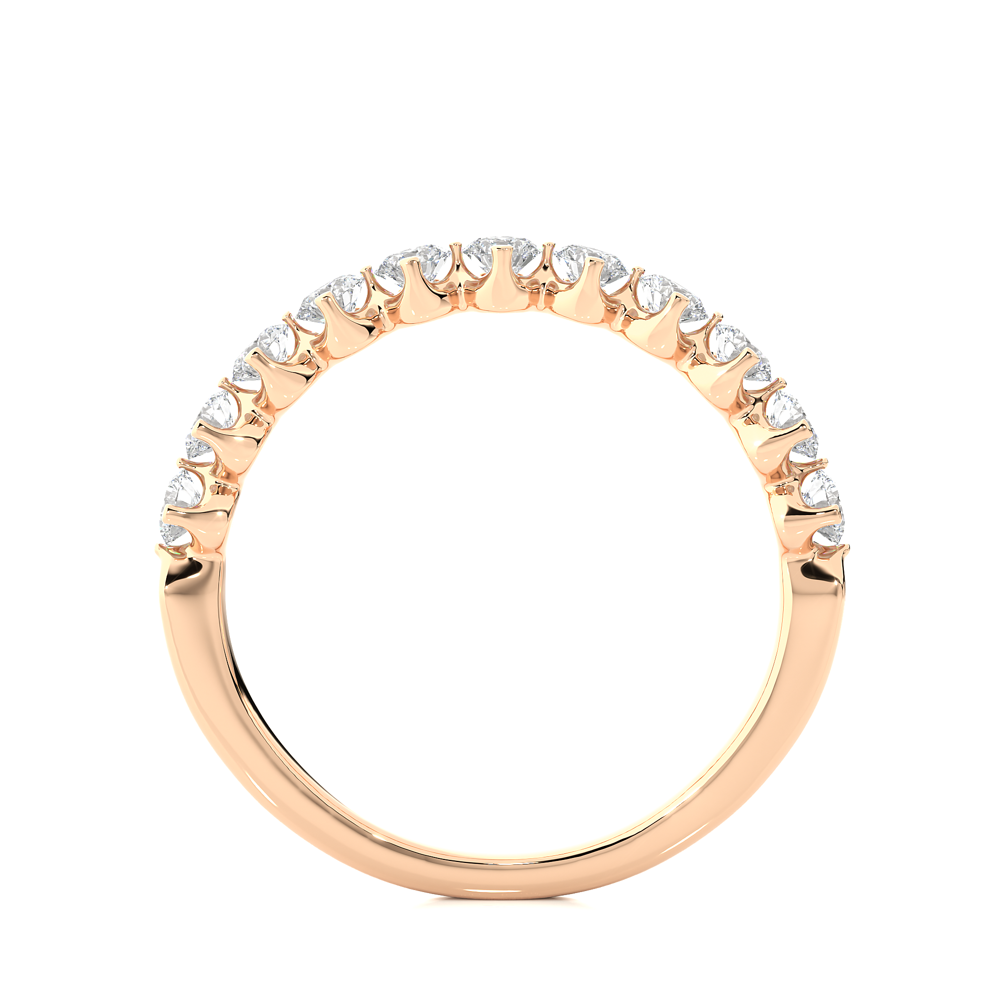 Round Cut Lab Grown Diamond Half Eternity Ring