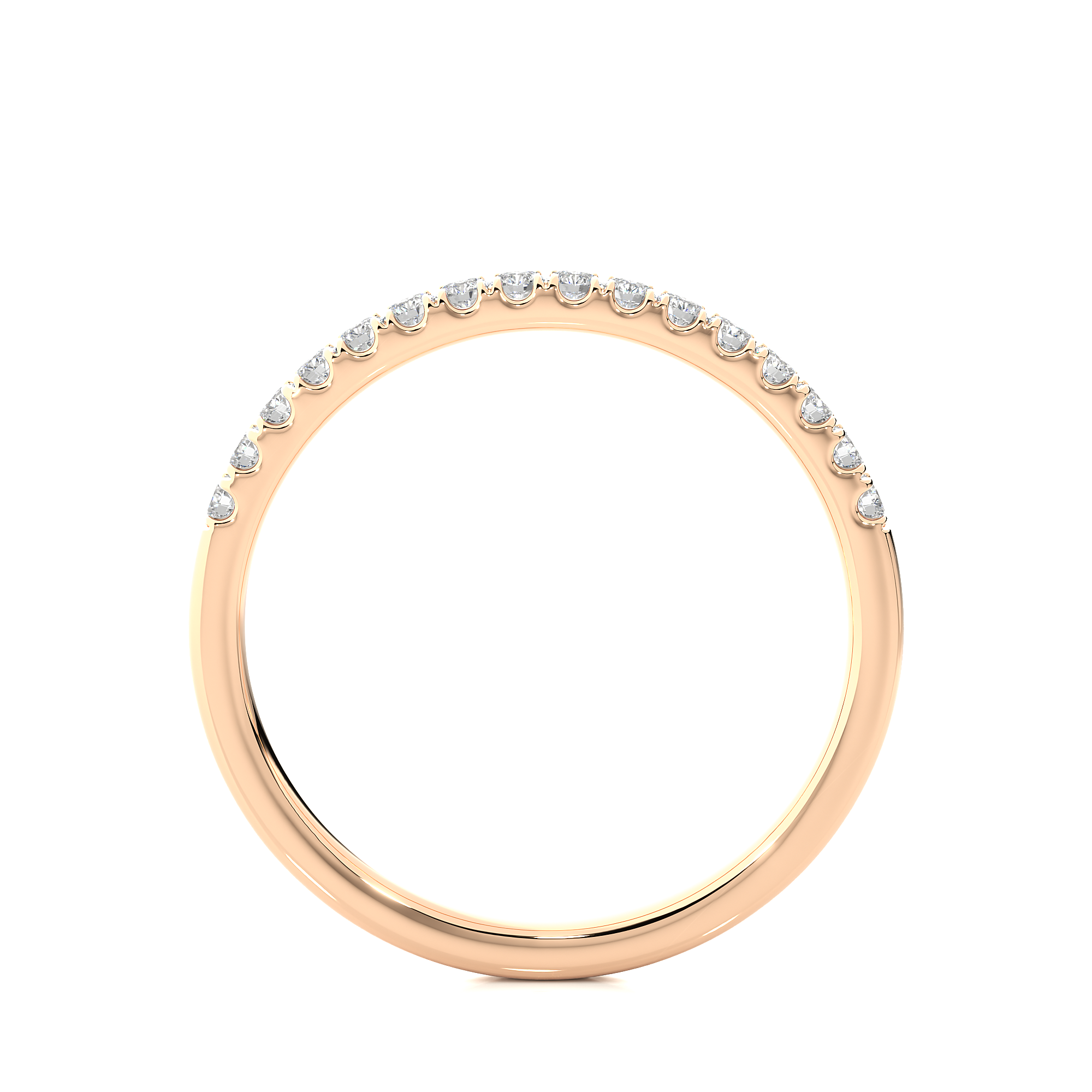 Round Cut Half Eternity Diamond Band