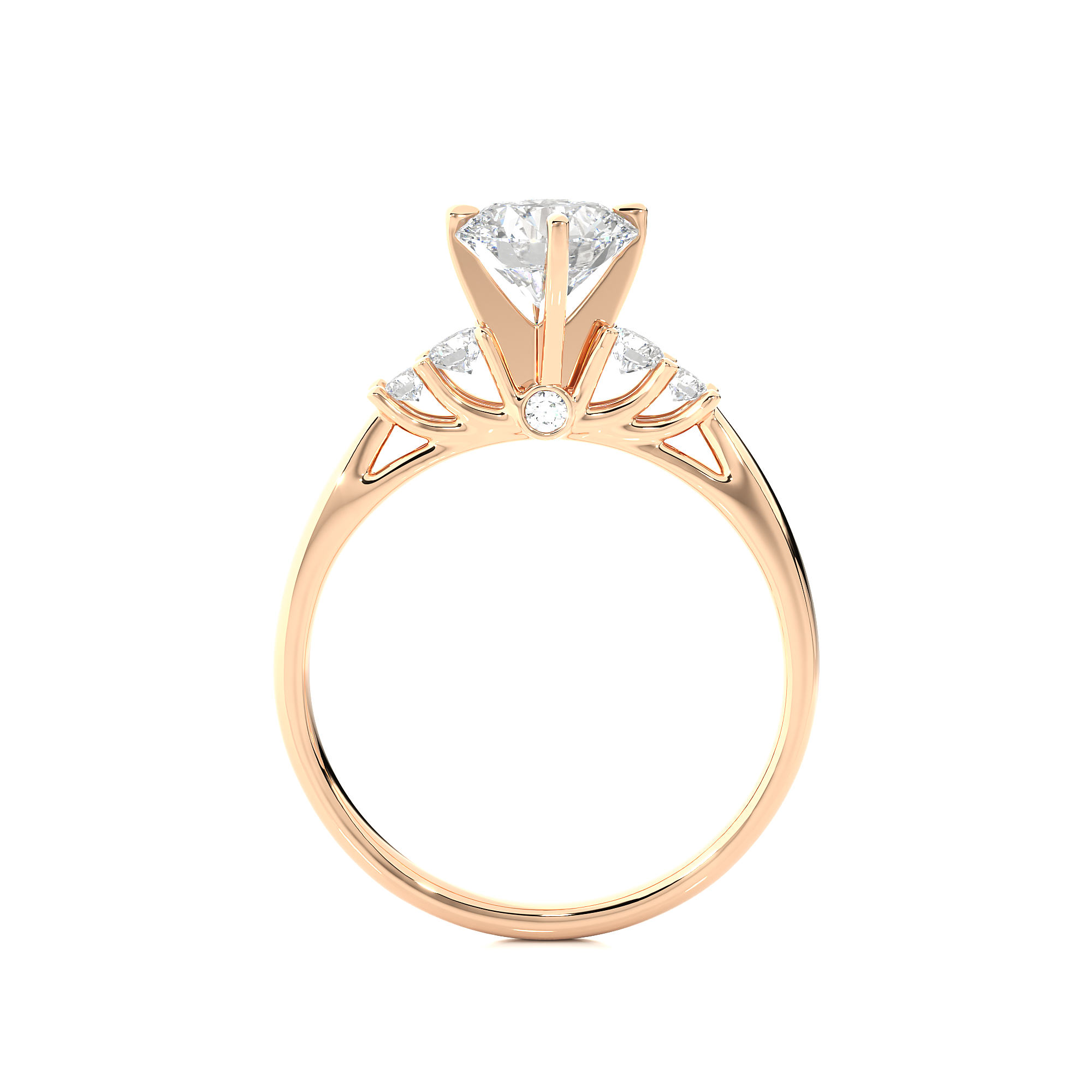 Five Stone Round Lab Diamond Engagement Ring