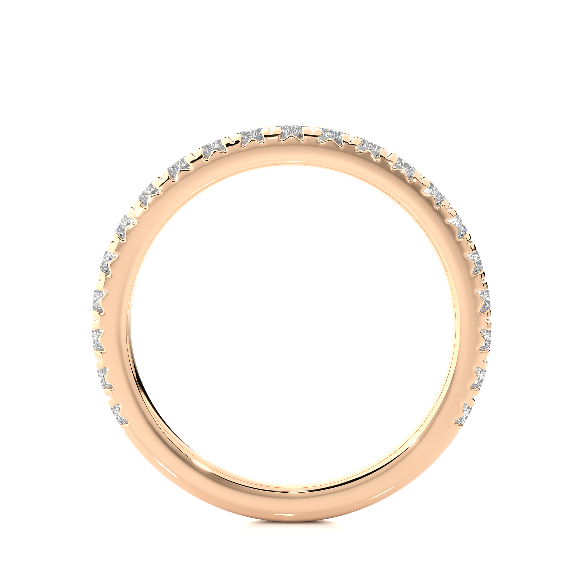 Round Cut Half Eternity Diamond Band