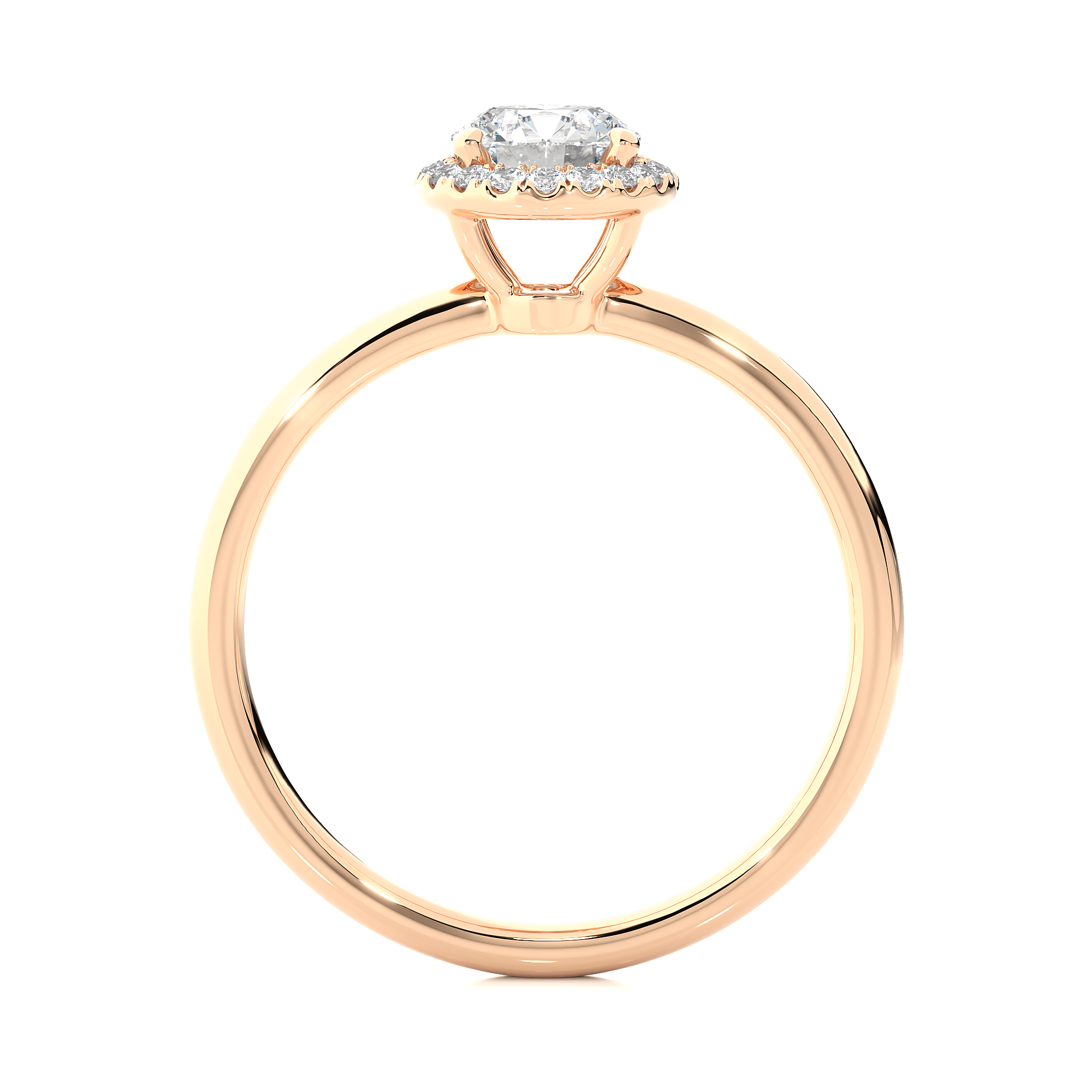 Classic Round Lab Grown Diamond Halo Engagement Ring