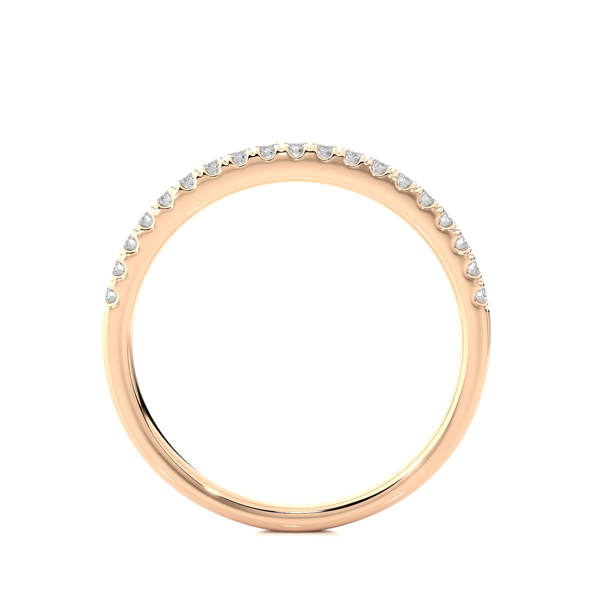 Round Cut Lab Grown Diamond Half Eternity Ring