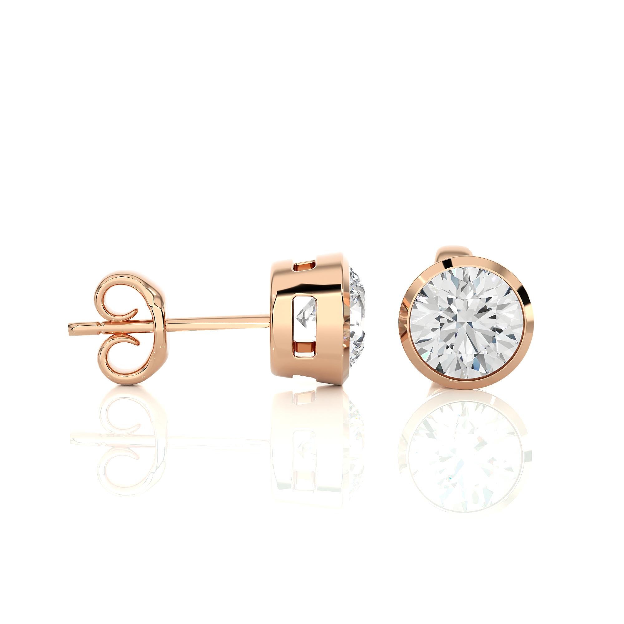 Bezel Set Lab Grown Diamond Stud Earrings