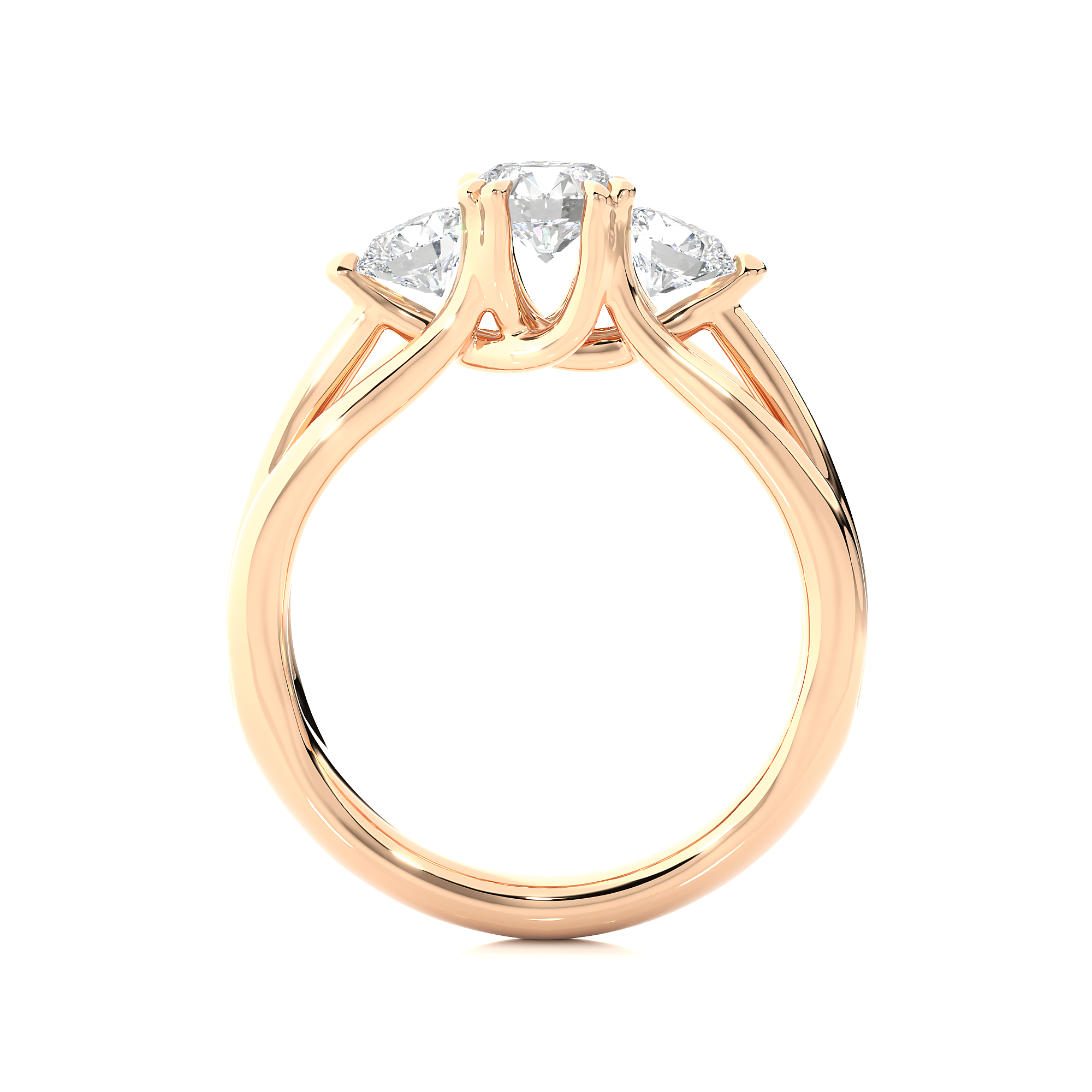Classic Round Diamond Three Stone Engagement Ring