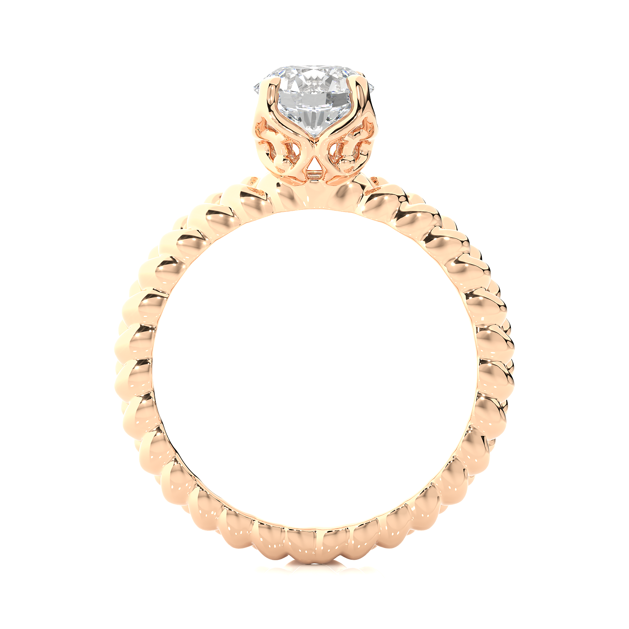 Round Cut Lab Grown Diamond Solitaire Engagement Ring