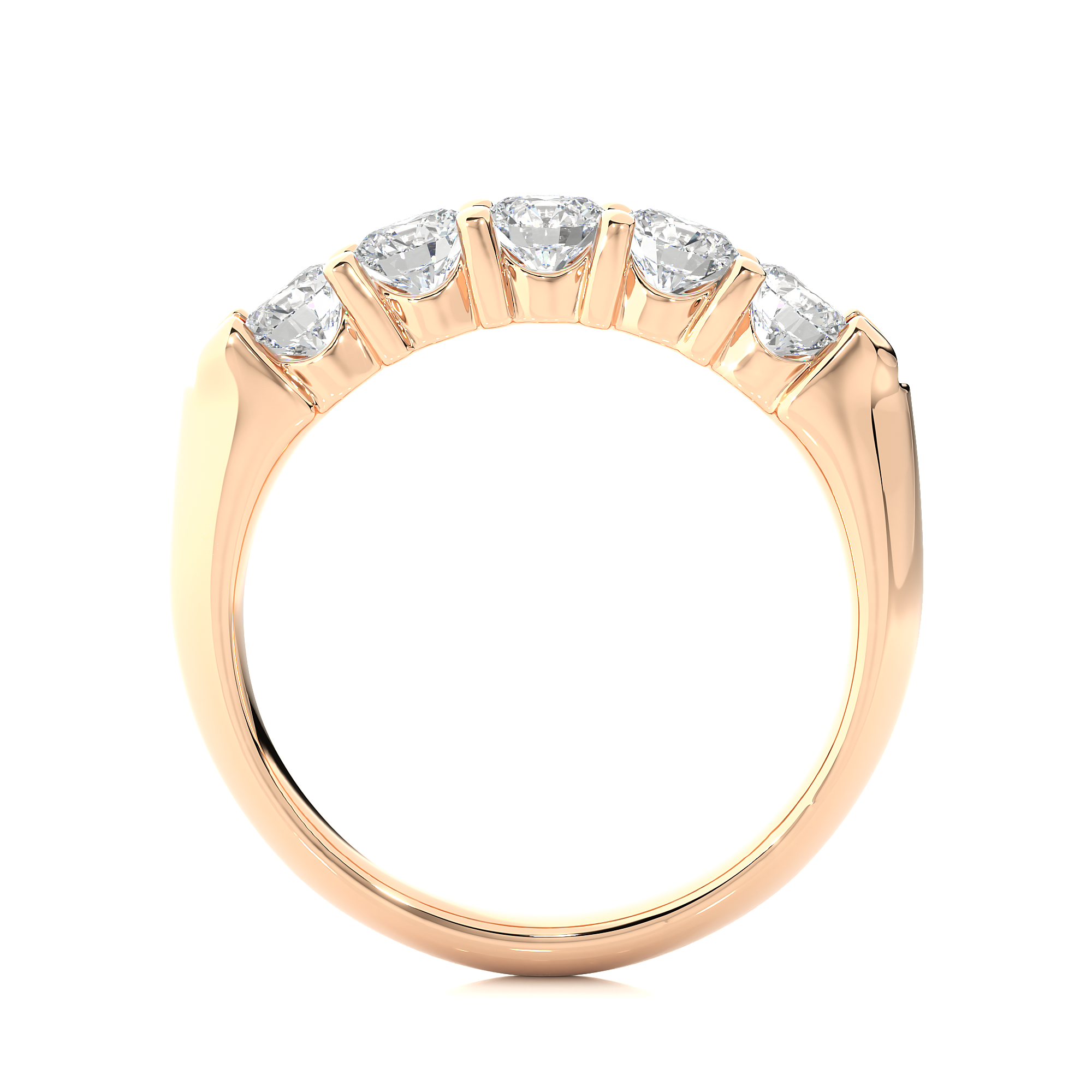 Round Cut Lab Grown Diamond Half Eternity Ring