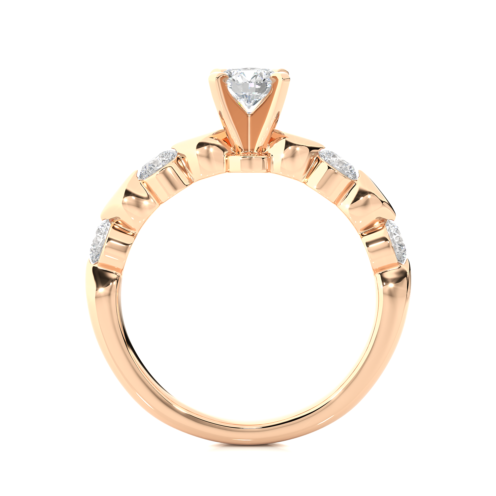 Leaf Inspired Lab Grown Diamond Engagement Ring