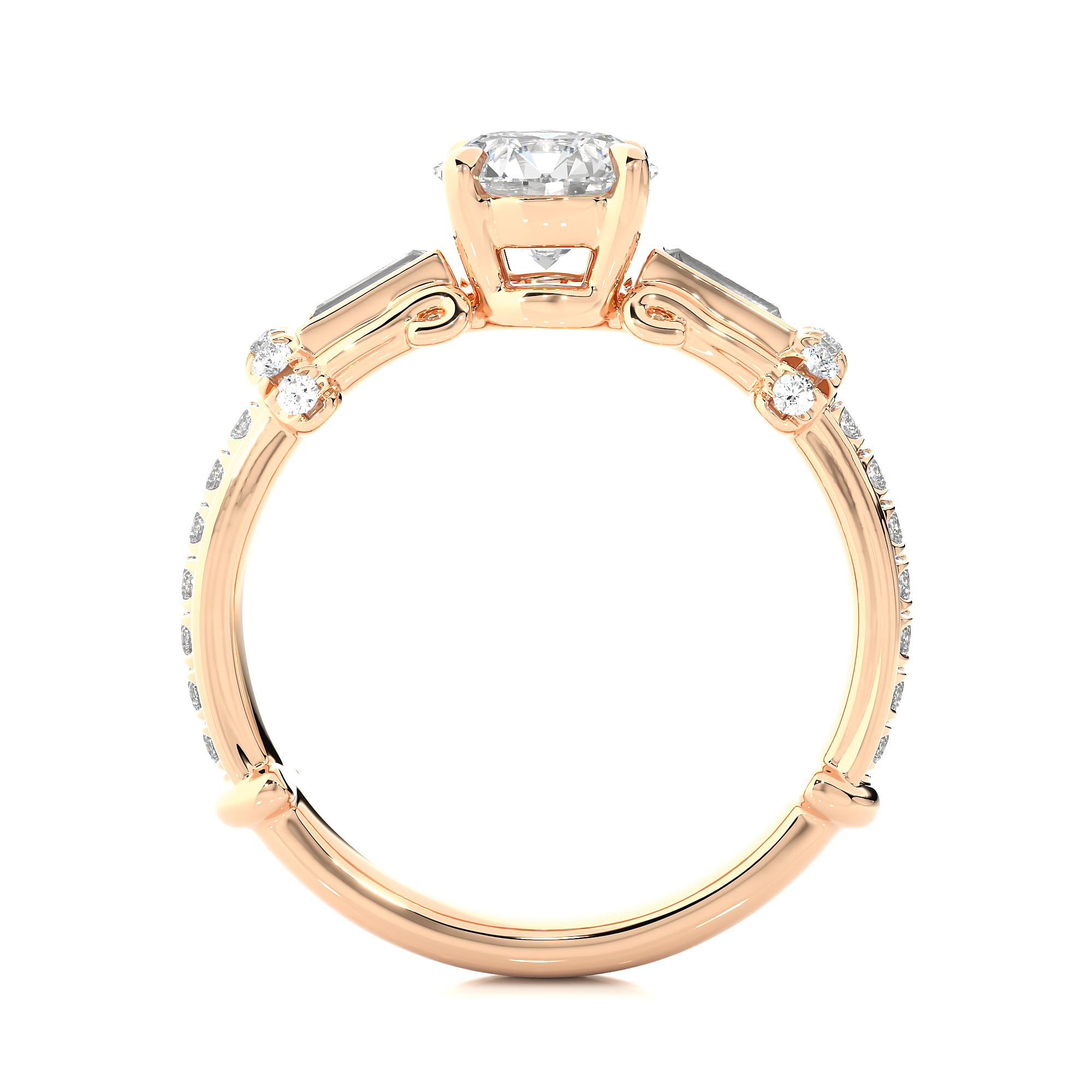 Elegant Round Lab Diamond Engagement Ring