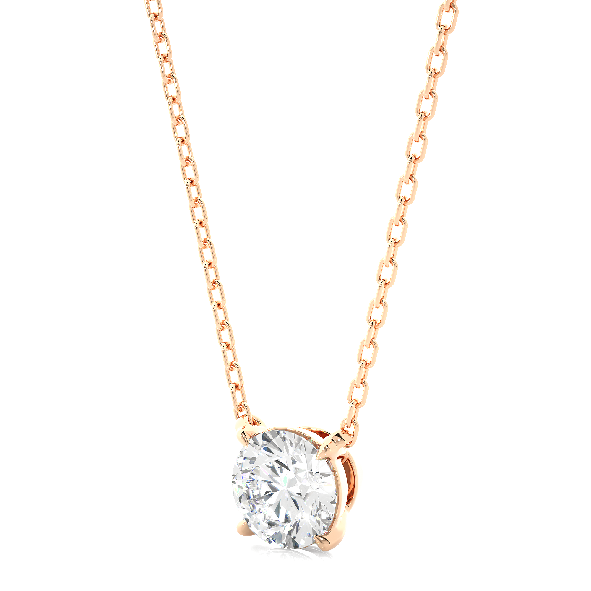 Round Lab Grown Diamond Solitaire Necklace