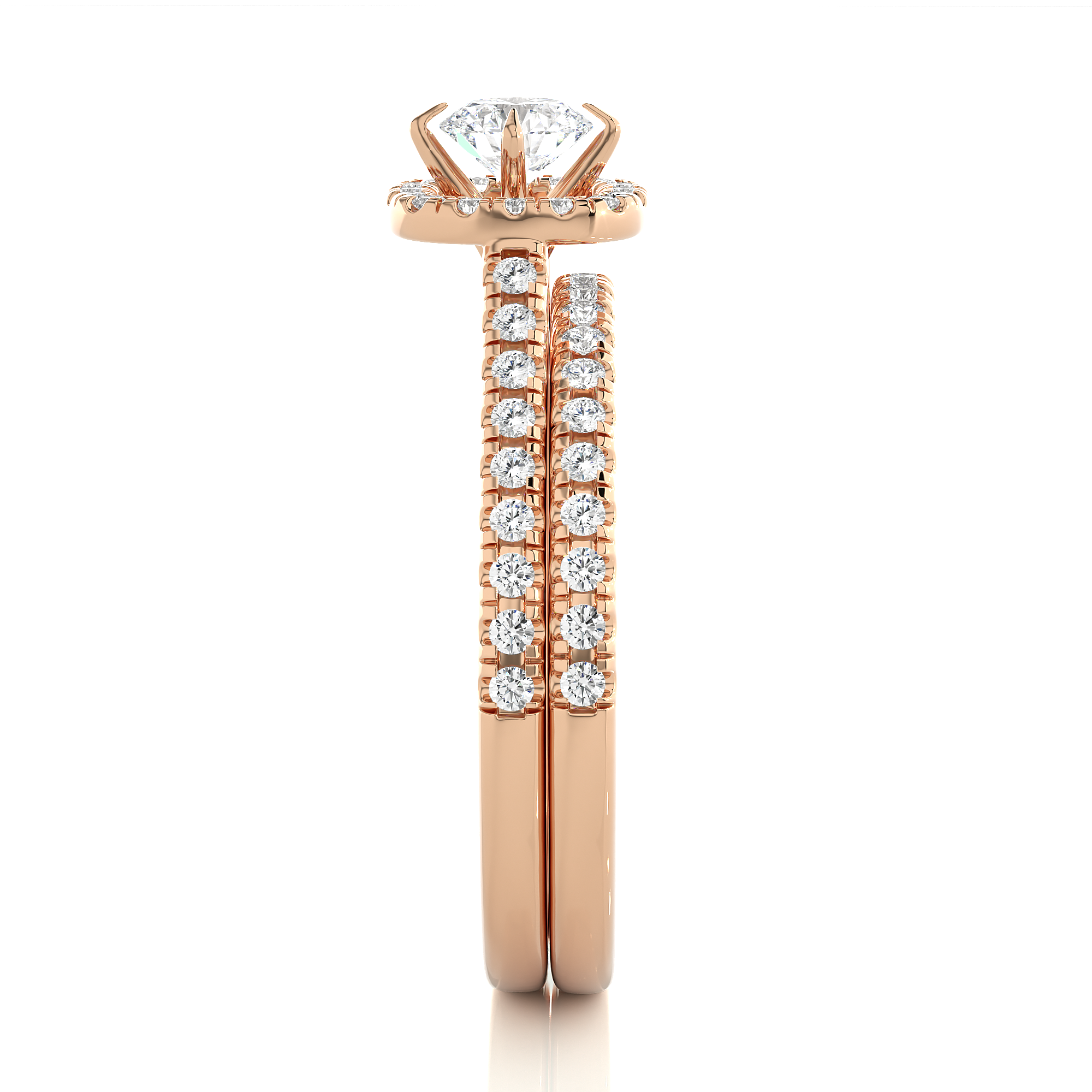 Round Lab Grown Diamond Halo Engagement Ring