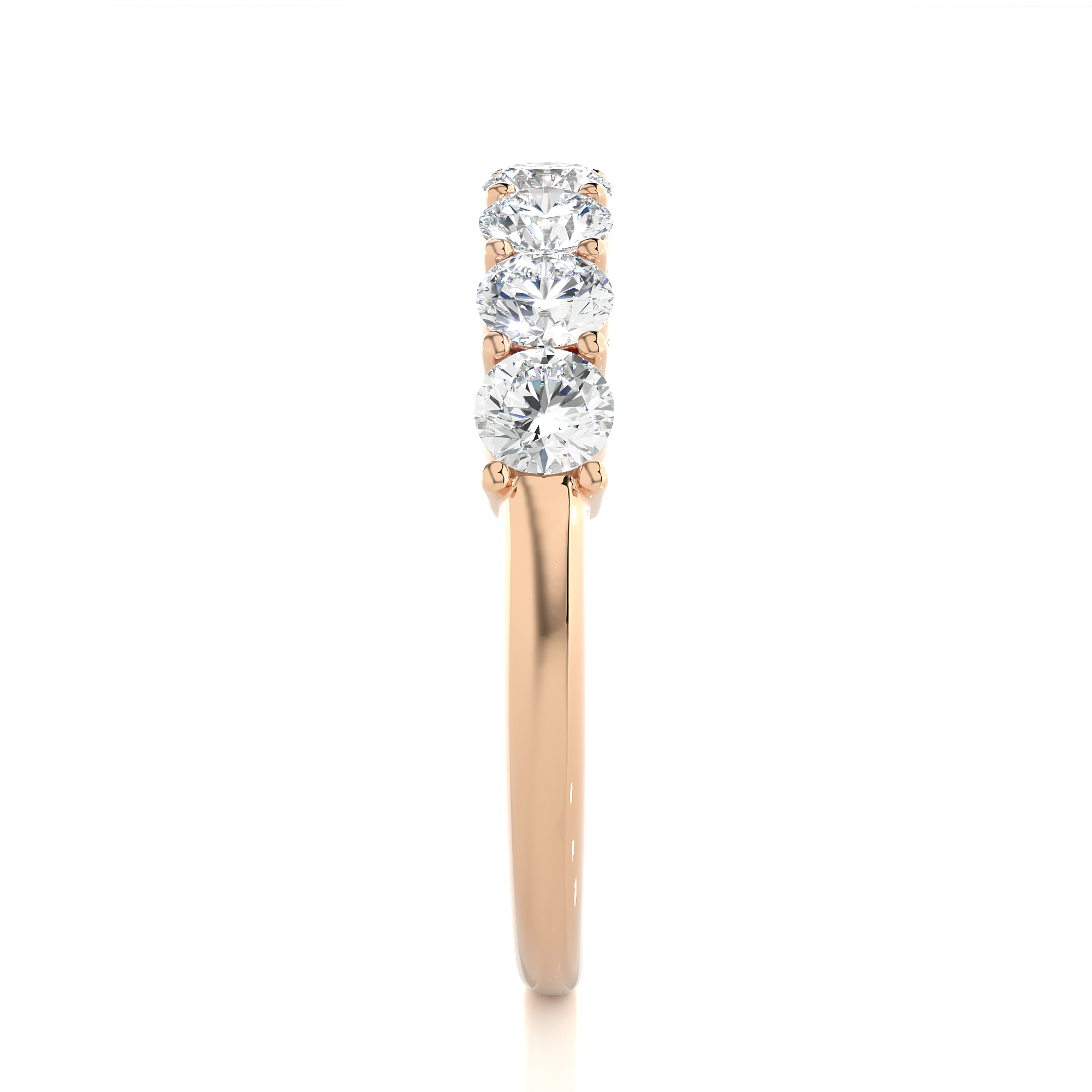 Round Cut Half Eternity Diamond Ring