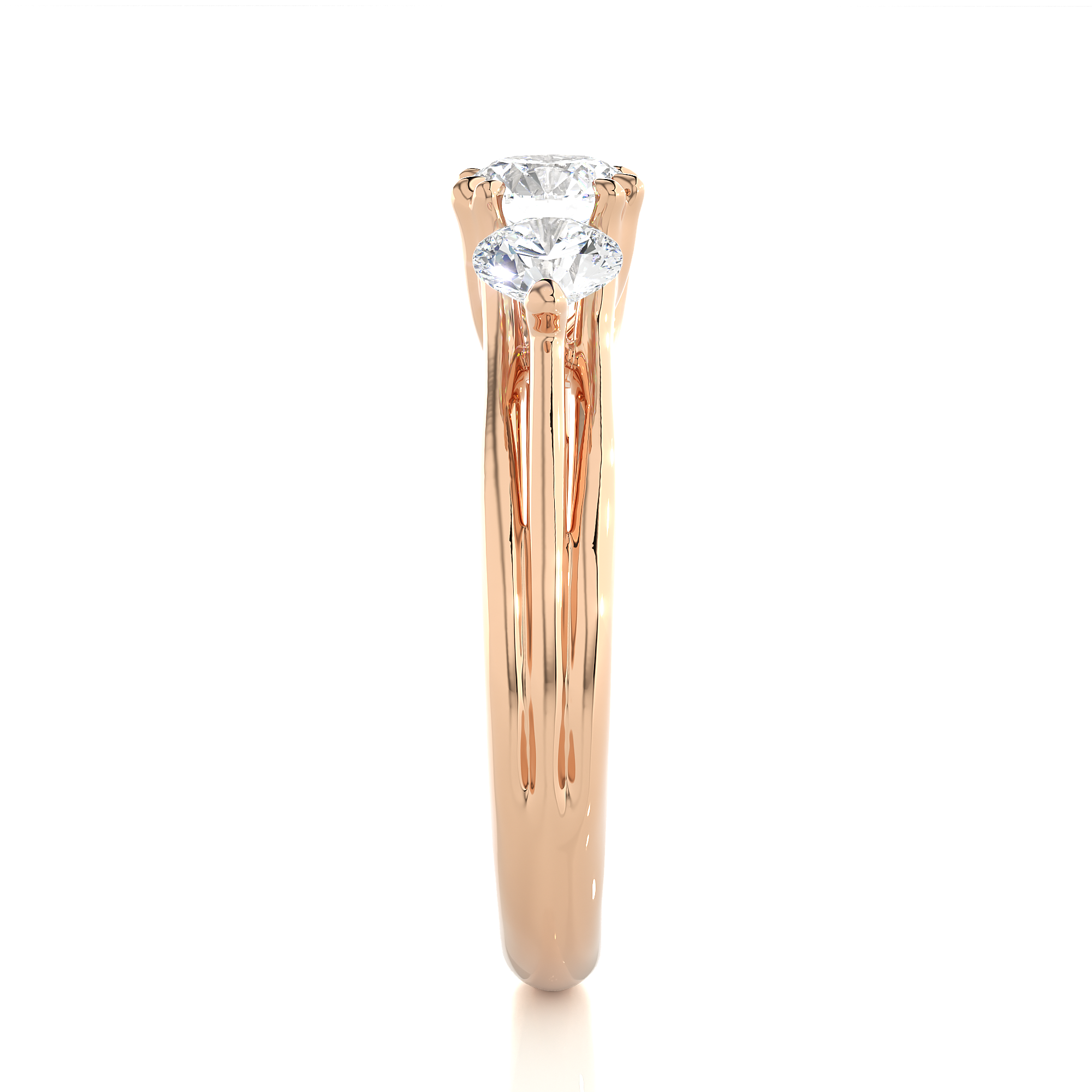 Classic Round Diamond Three Stone Engagement Ring