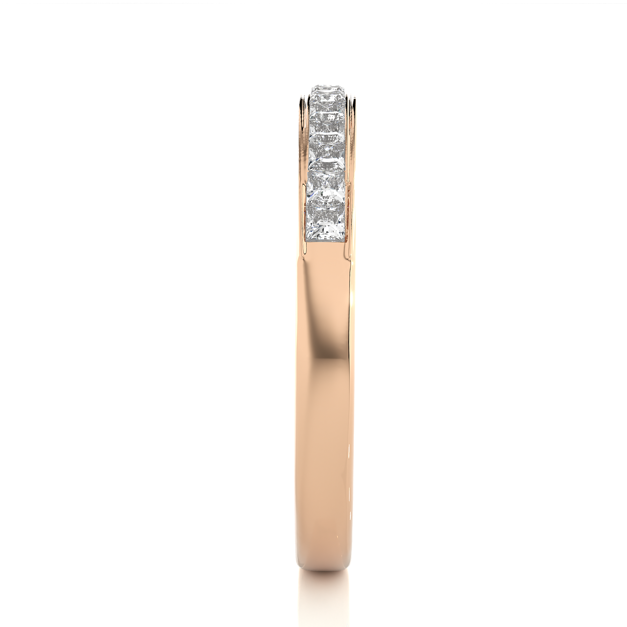Channel Set Princess Cut Lab Grown Diamond Eternity Band