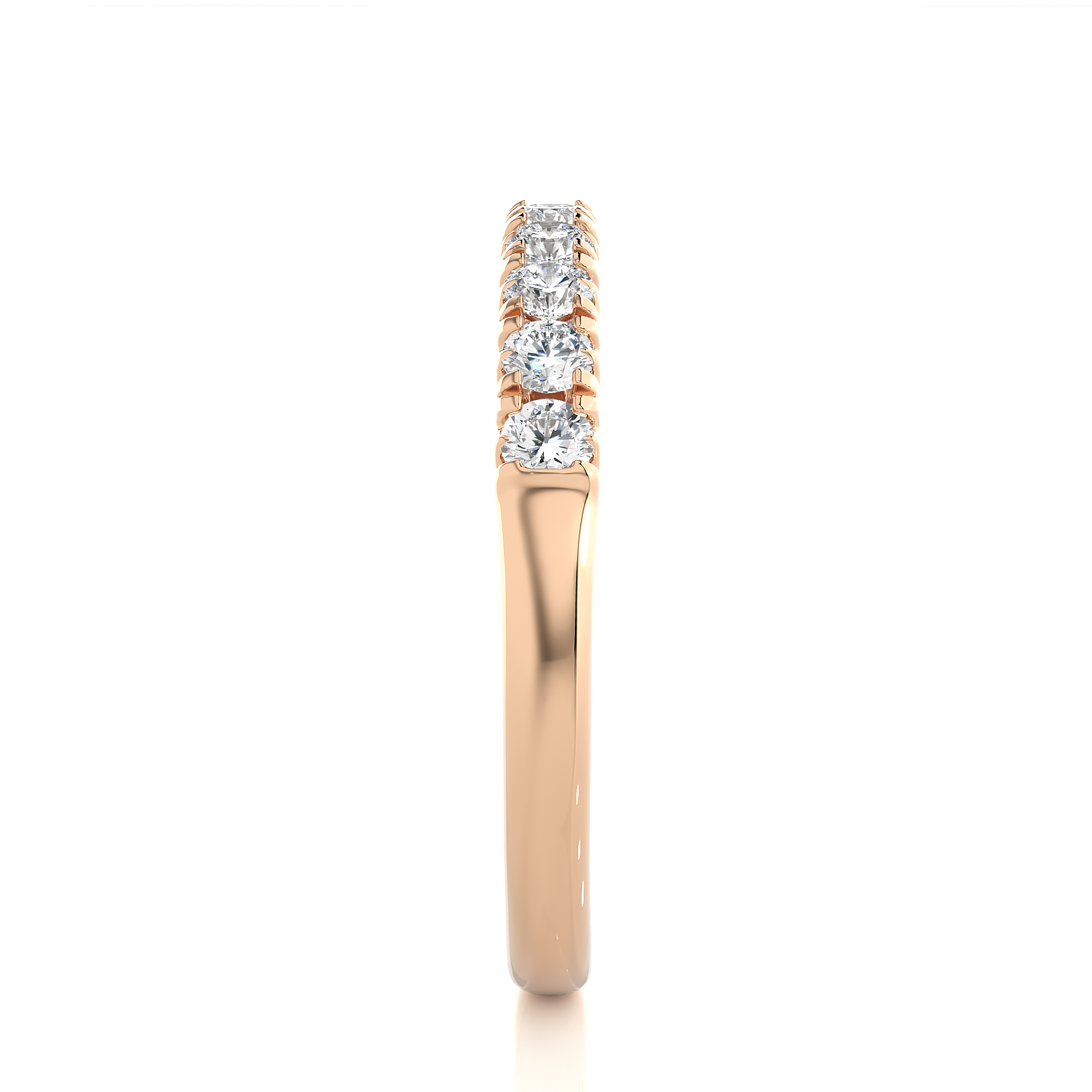 Round Cut  Lab Grown Diamond Half Eternity Ring