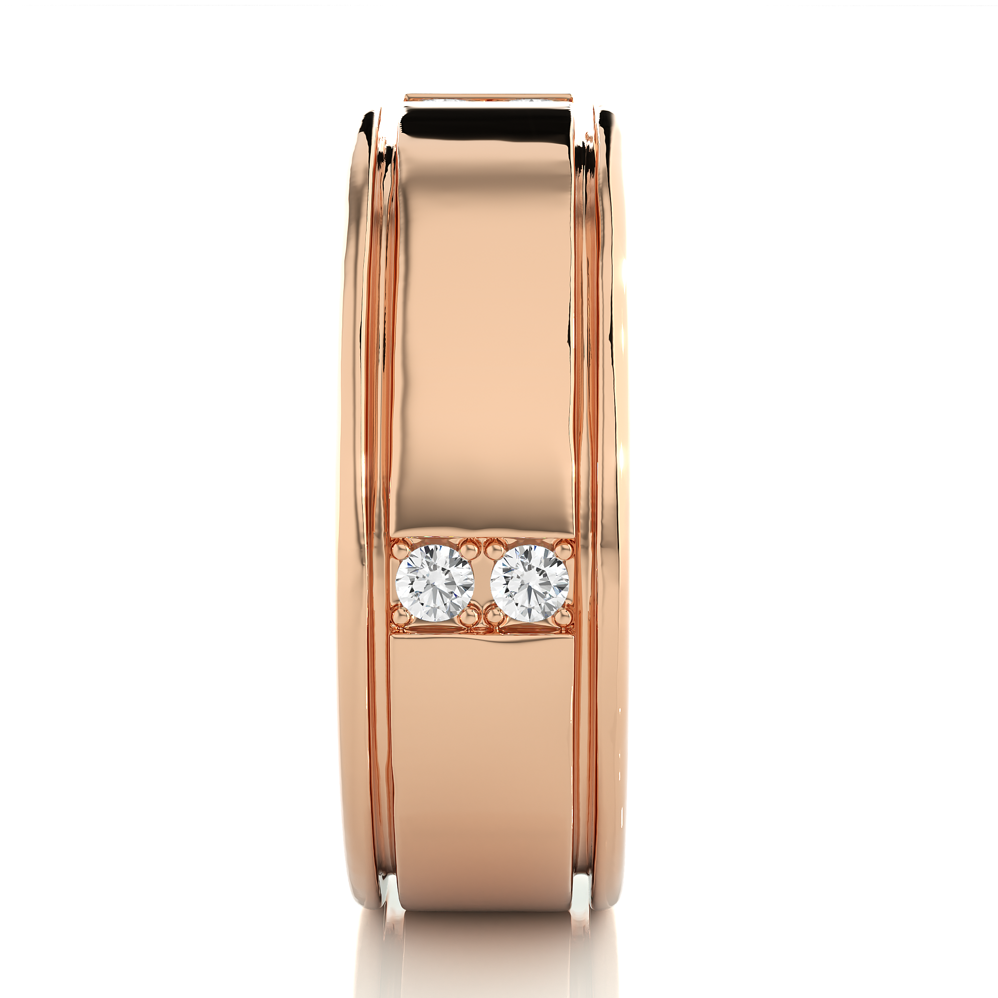 Men’s Gold Lab Diamond Classic Wedding Band