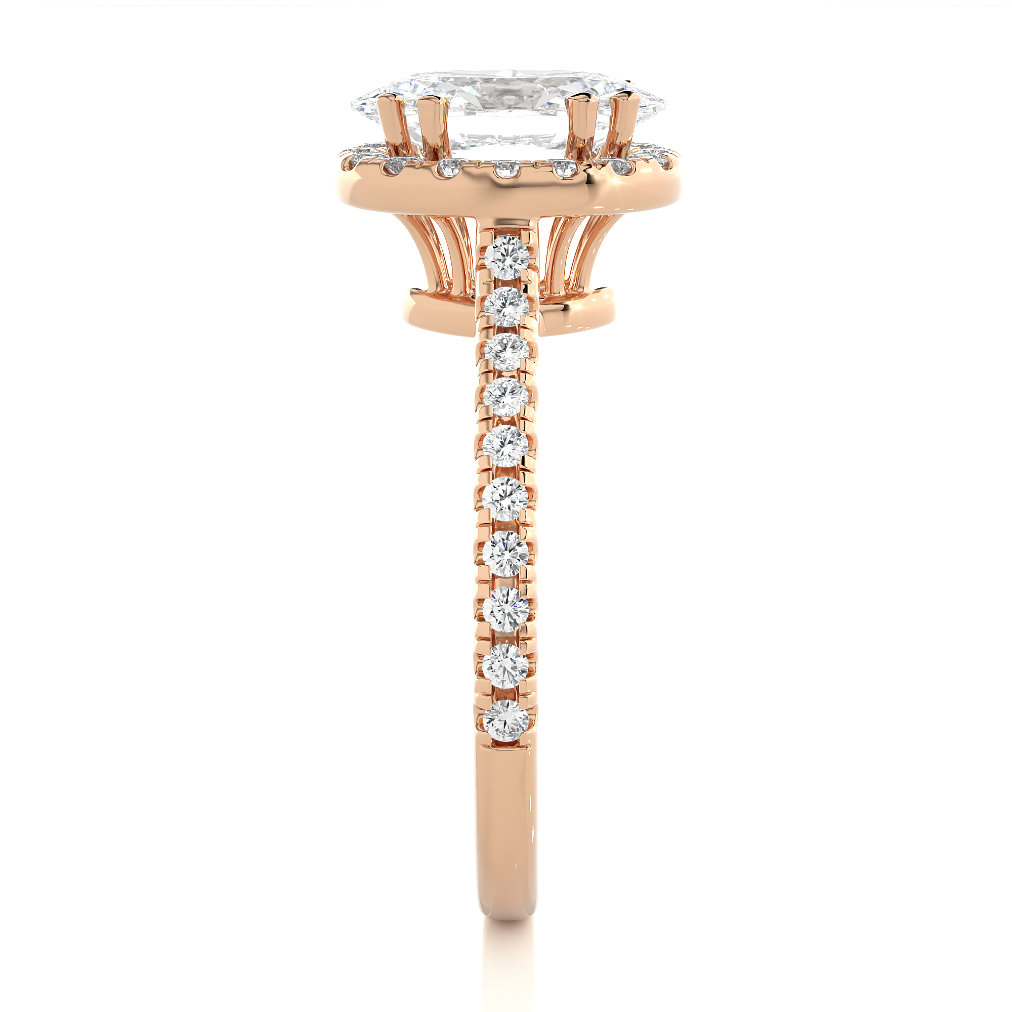 Oval Lab Grown Diamond Halo Engagement Ring