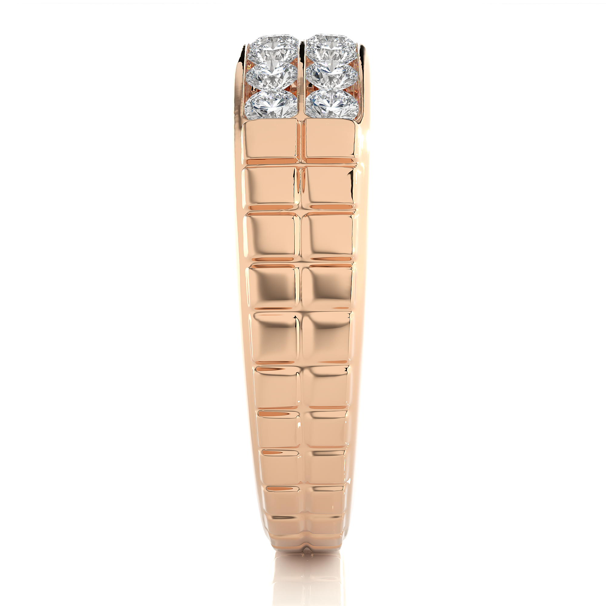 Men’s Lab Diamond Double Row Wedding Band