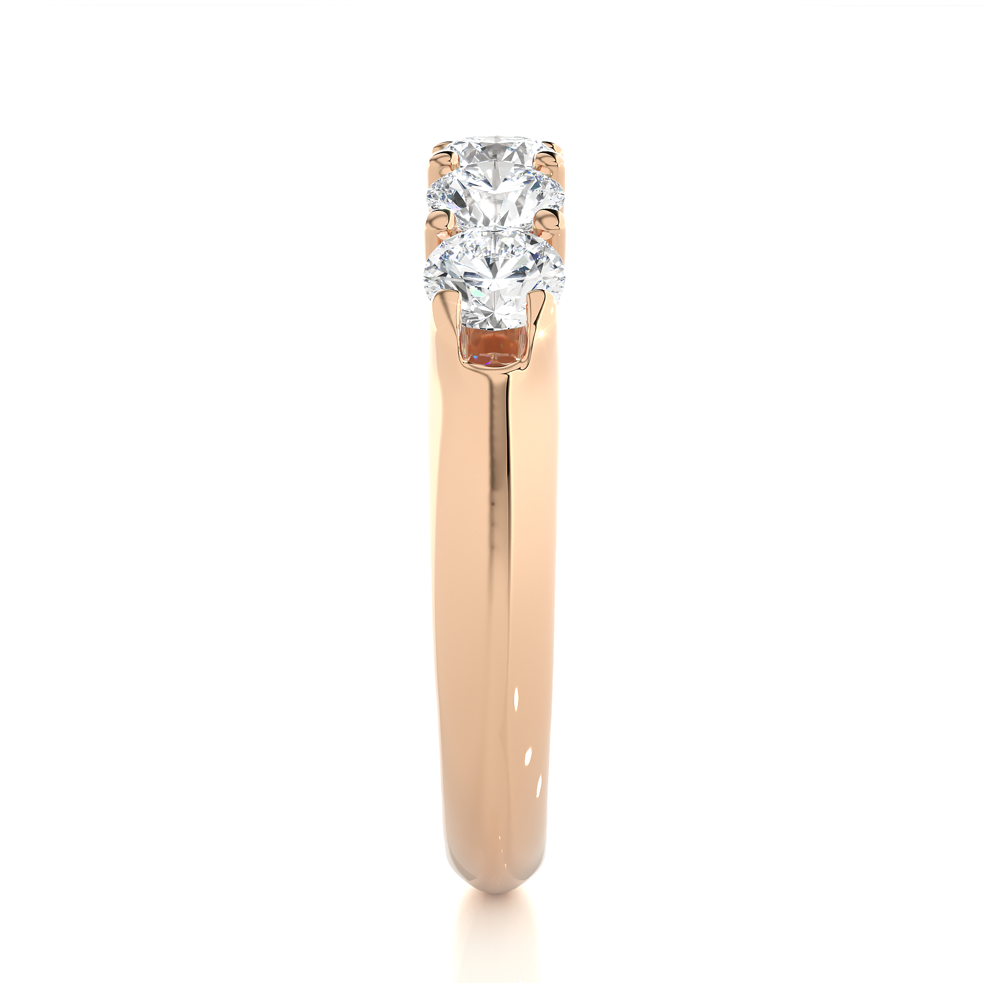 Round Cut Lab Grown Diamond Half Eternity Ring