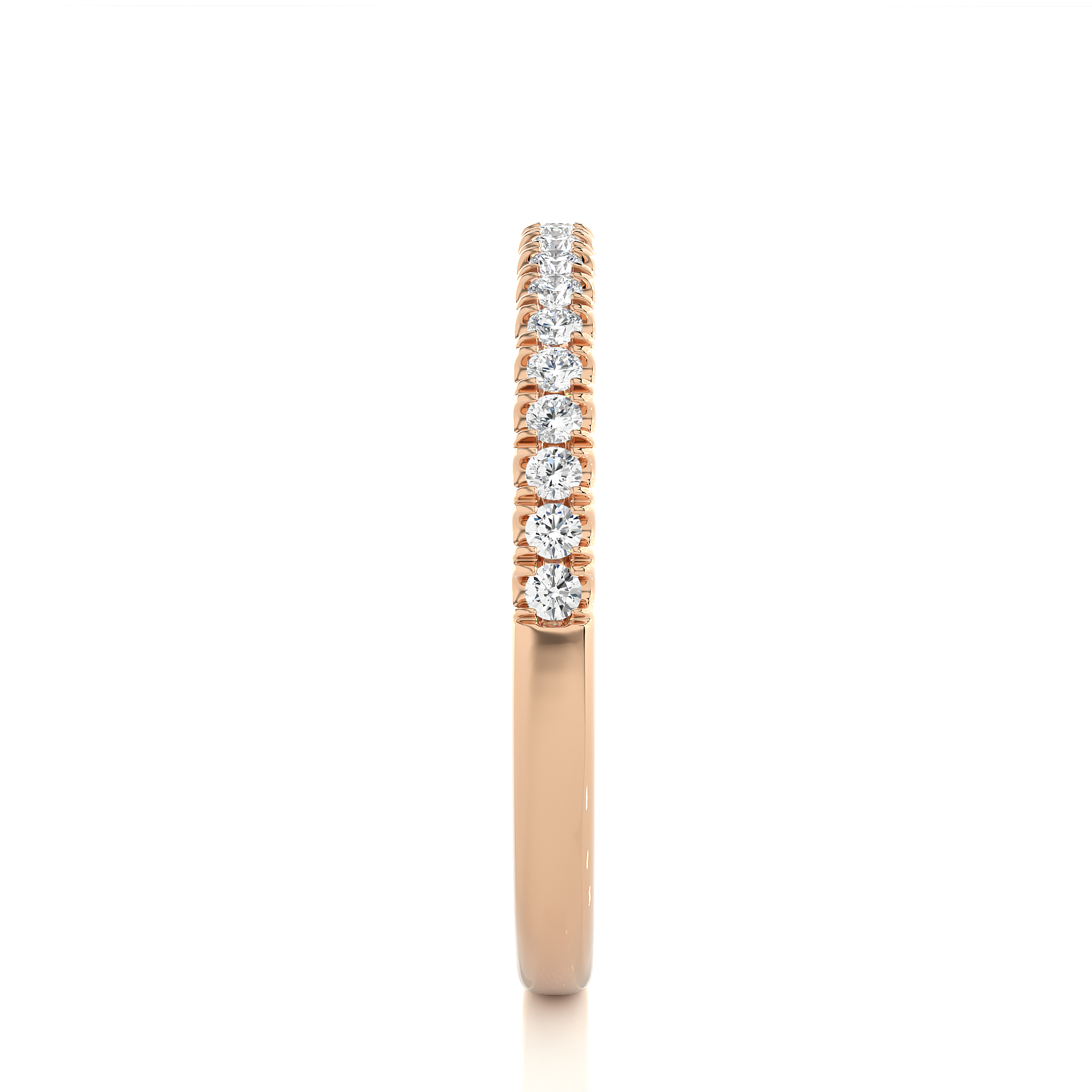 Round Cut Lab Grown Diamond Half Eternity Ring