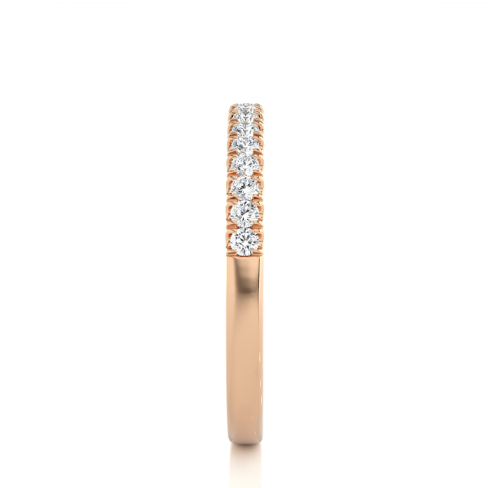 Round Cut Half Eternity Diamond Band
