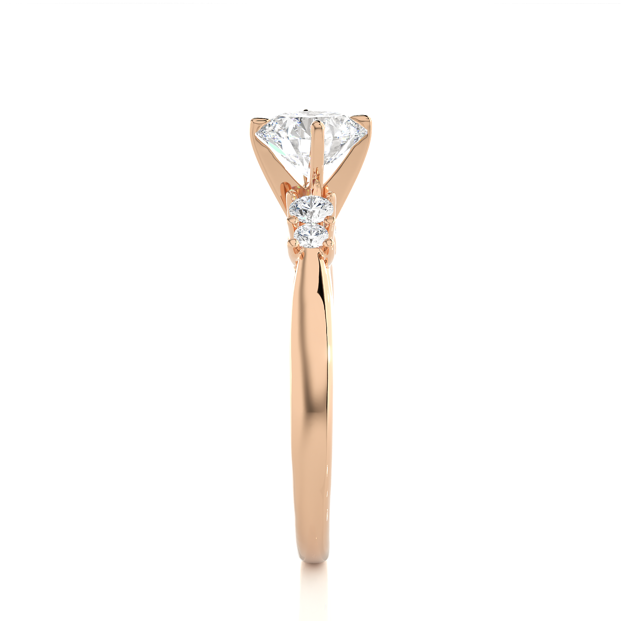 Five Stone Round Lab Diamond Engagement Ring