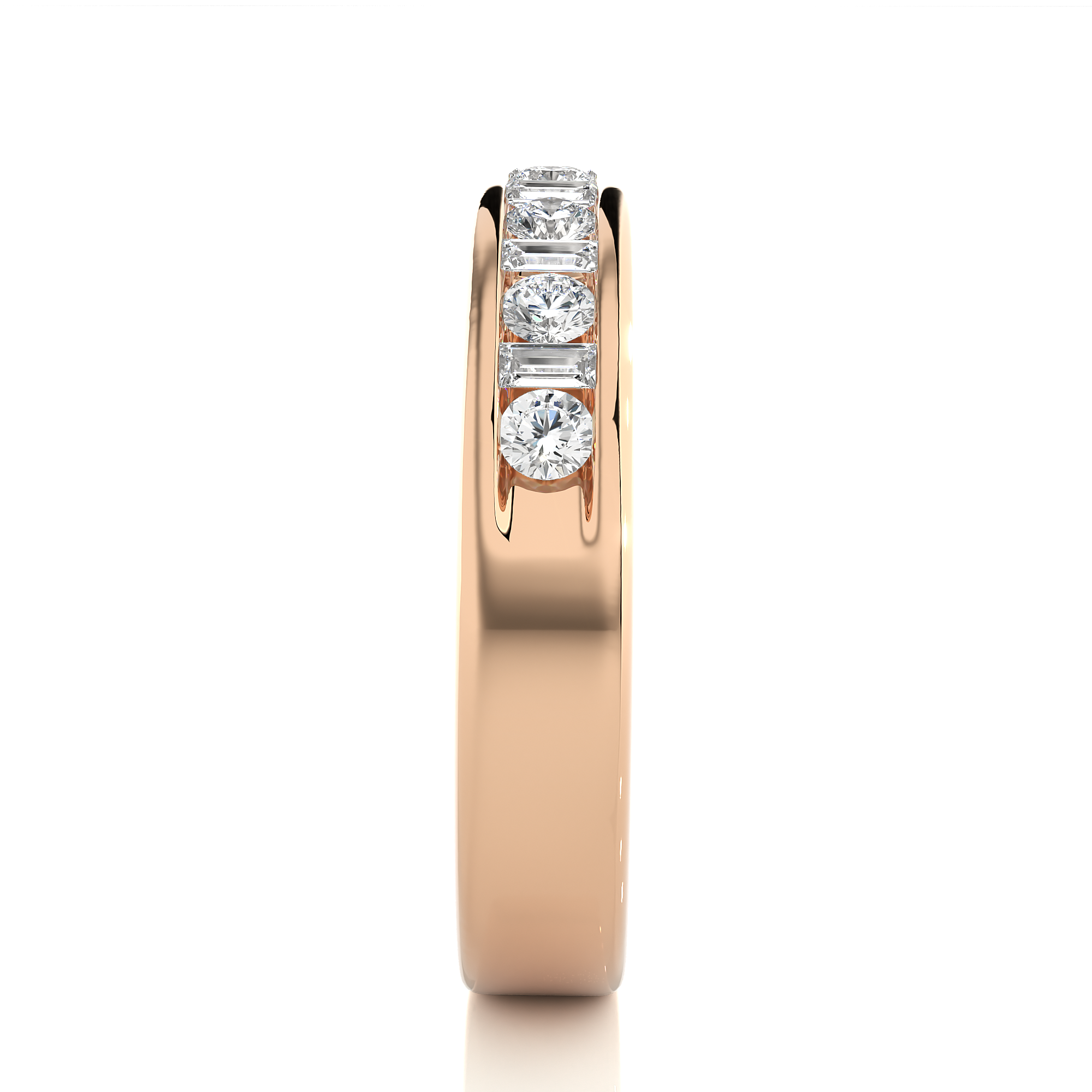 Round and Baguette Cut Lab Grown Diamond Eternity Ring