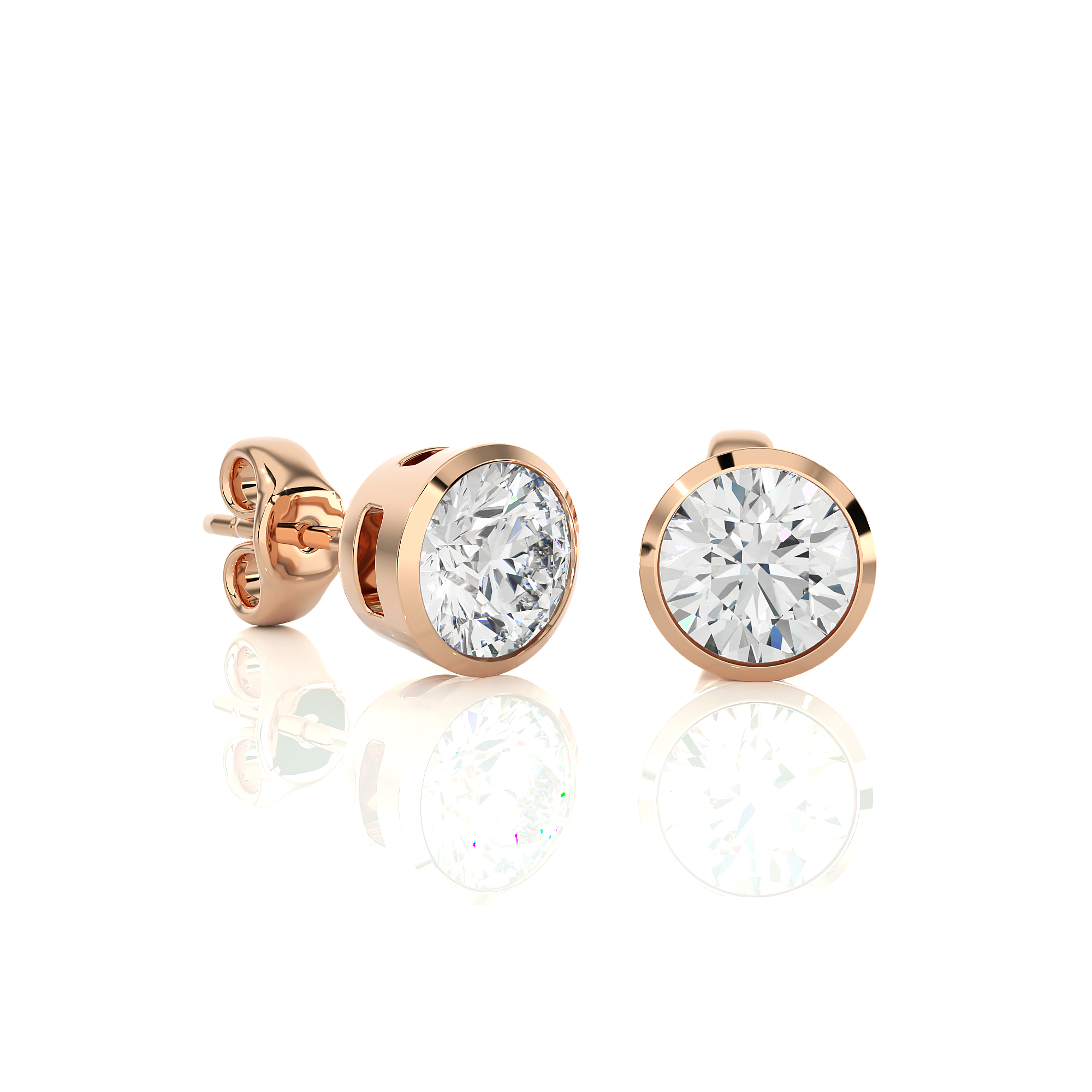 Bezel Set Lab Grown Diamond Stud Earrings