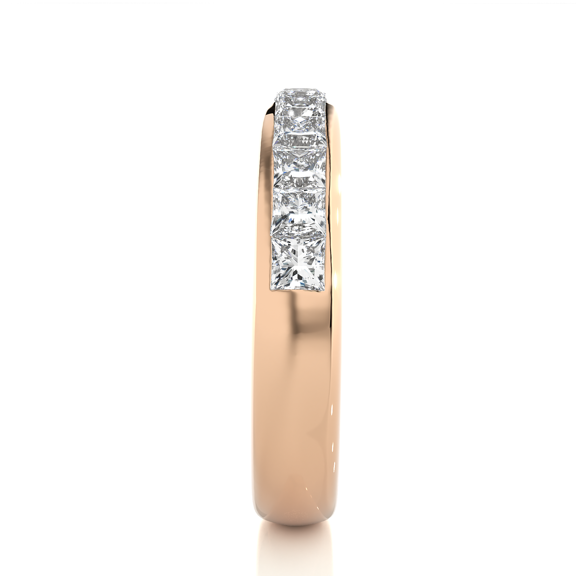 Channel Set Princess Cut Lab Grown Diamond Eternity Band