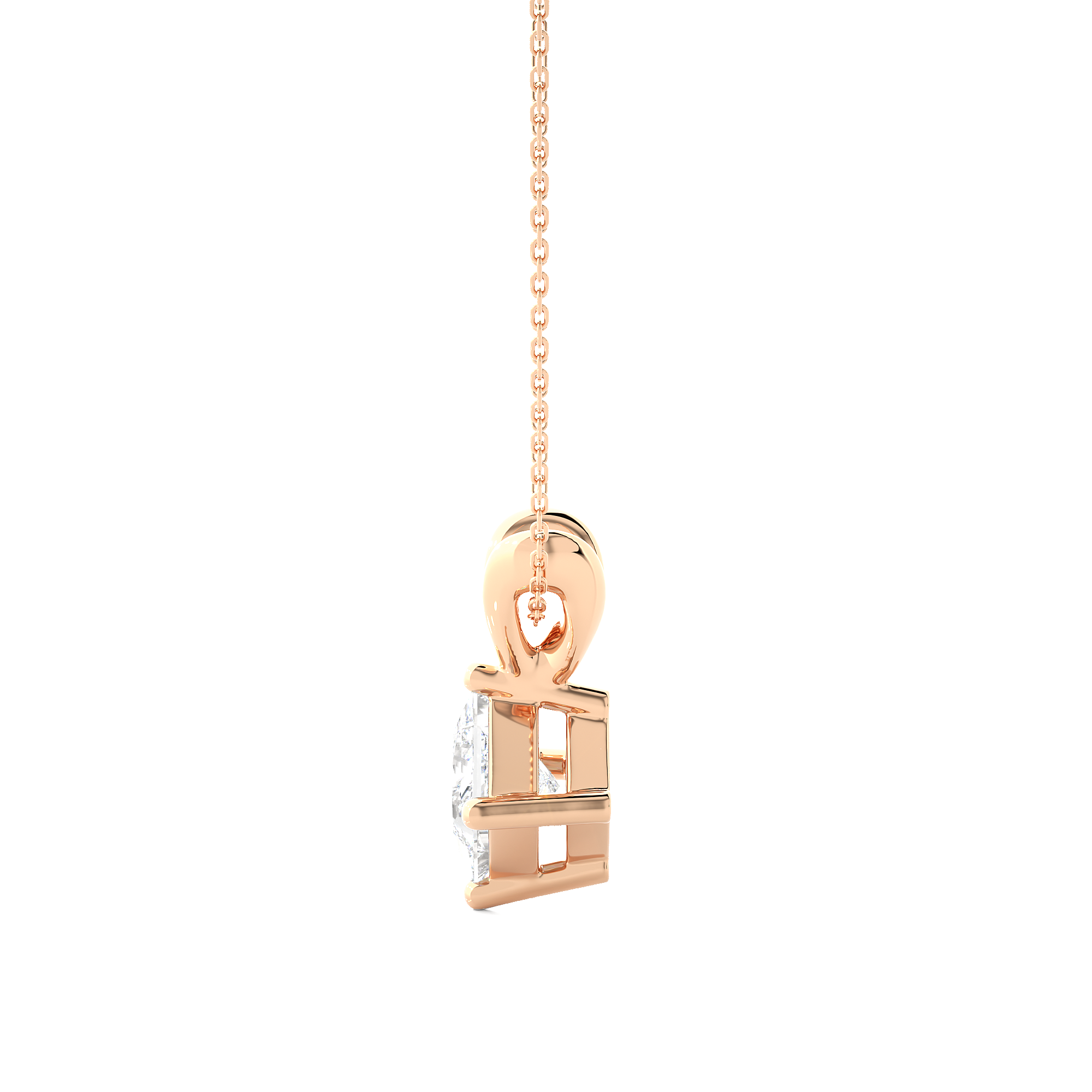Princess Cut Lab Grown Diamond Solitaire Necklace