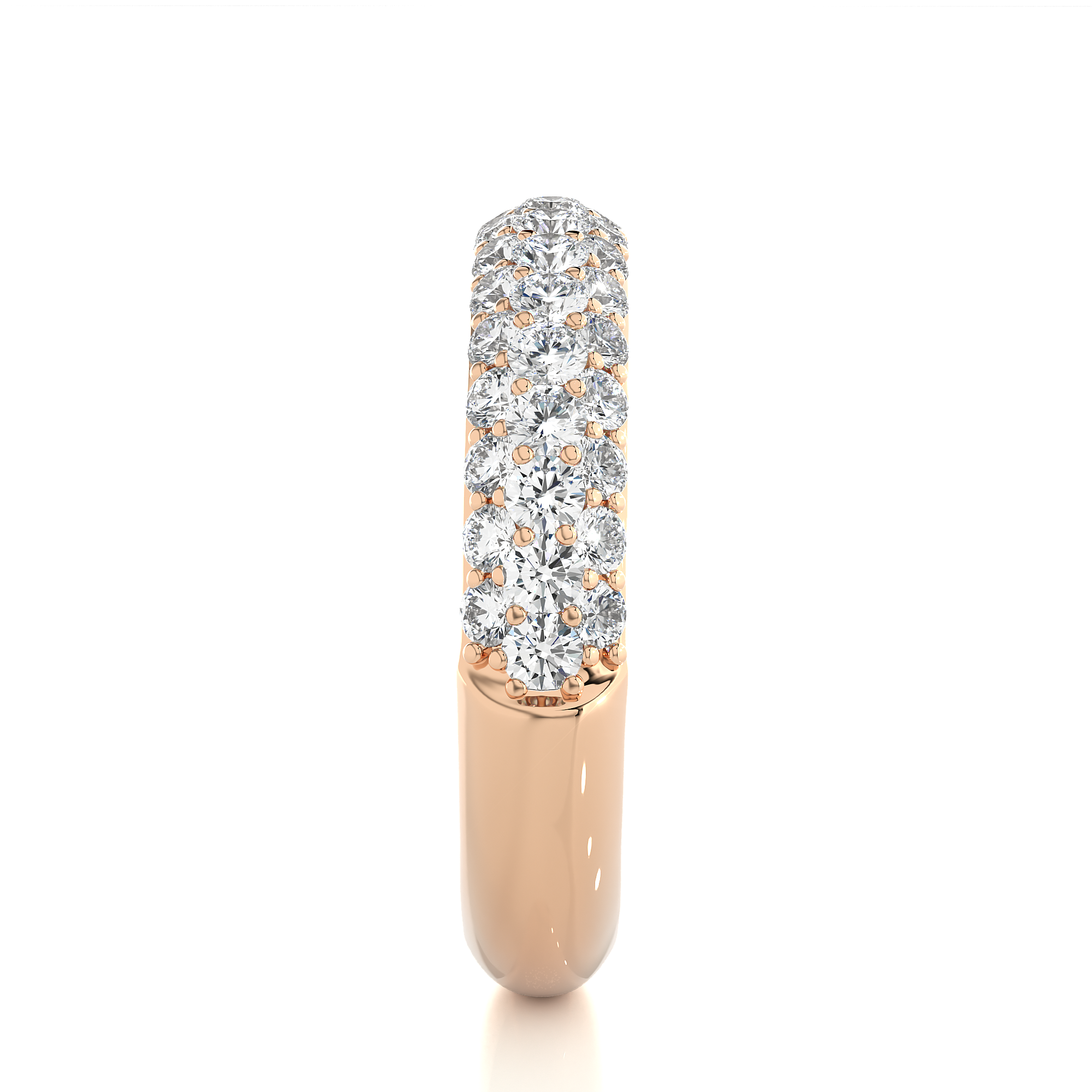 Multi Row Lab Grown Diamond Wide Band
