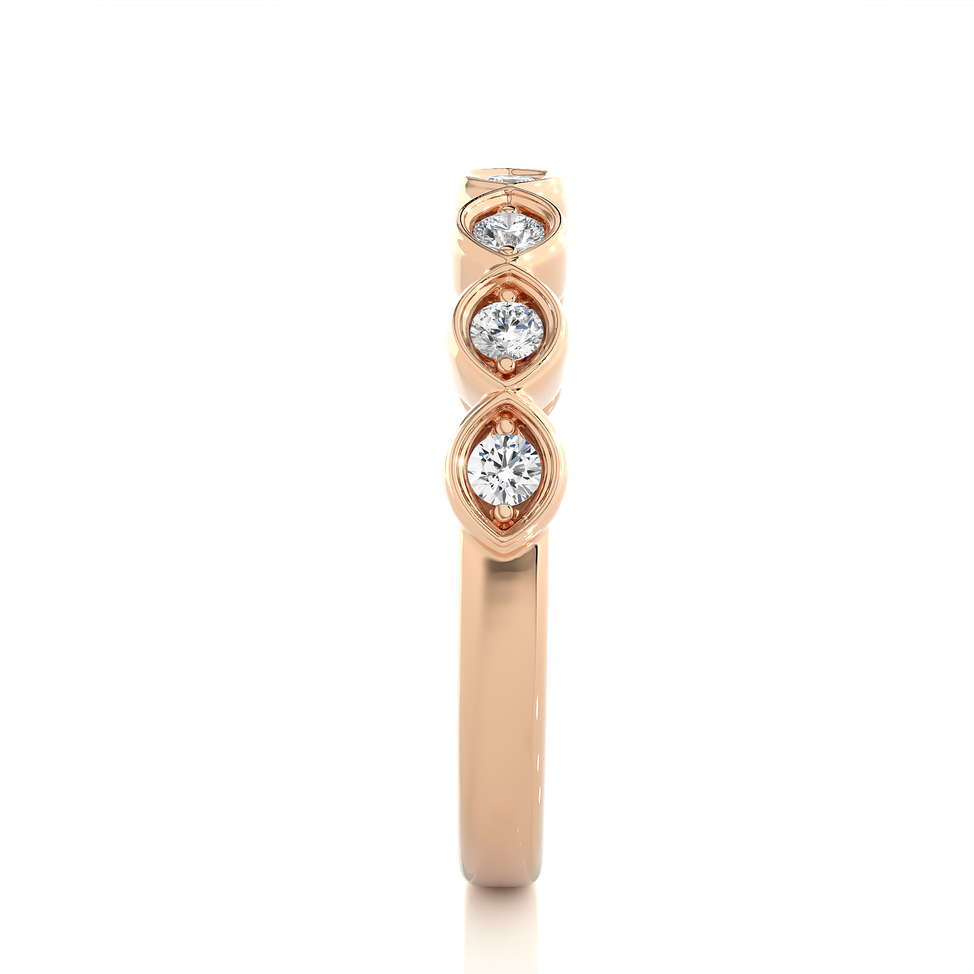 Bezel Set Lab Grown Diamond Half Eternity Ring