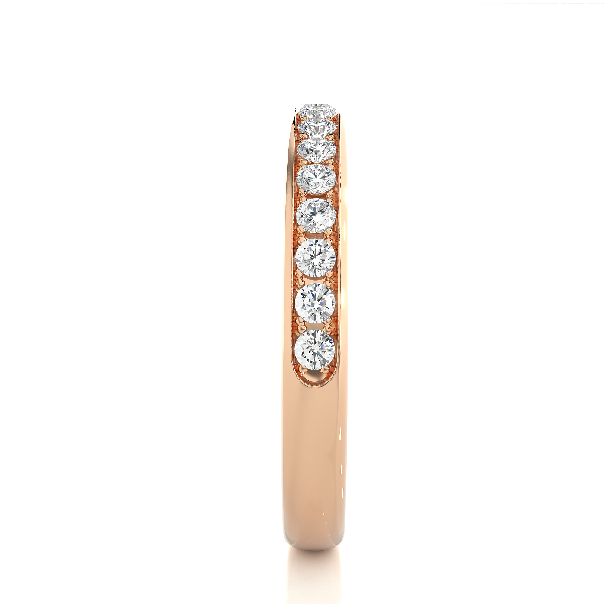 Pave Set Half Eternity Diamond Ring