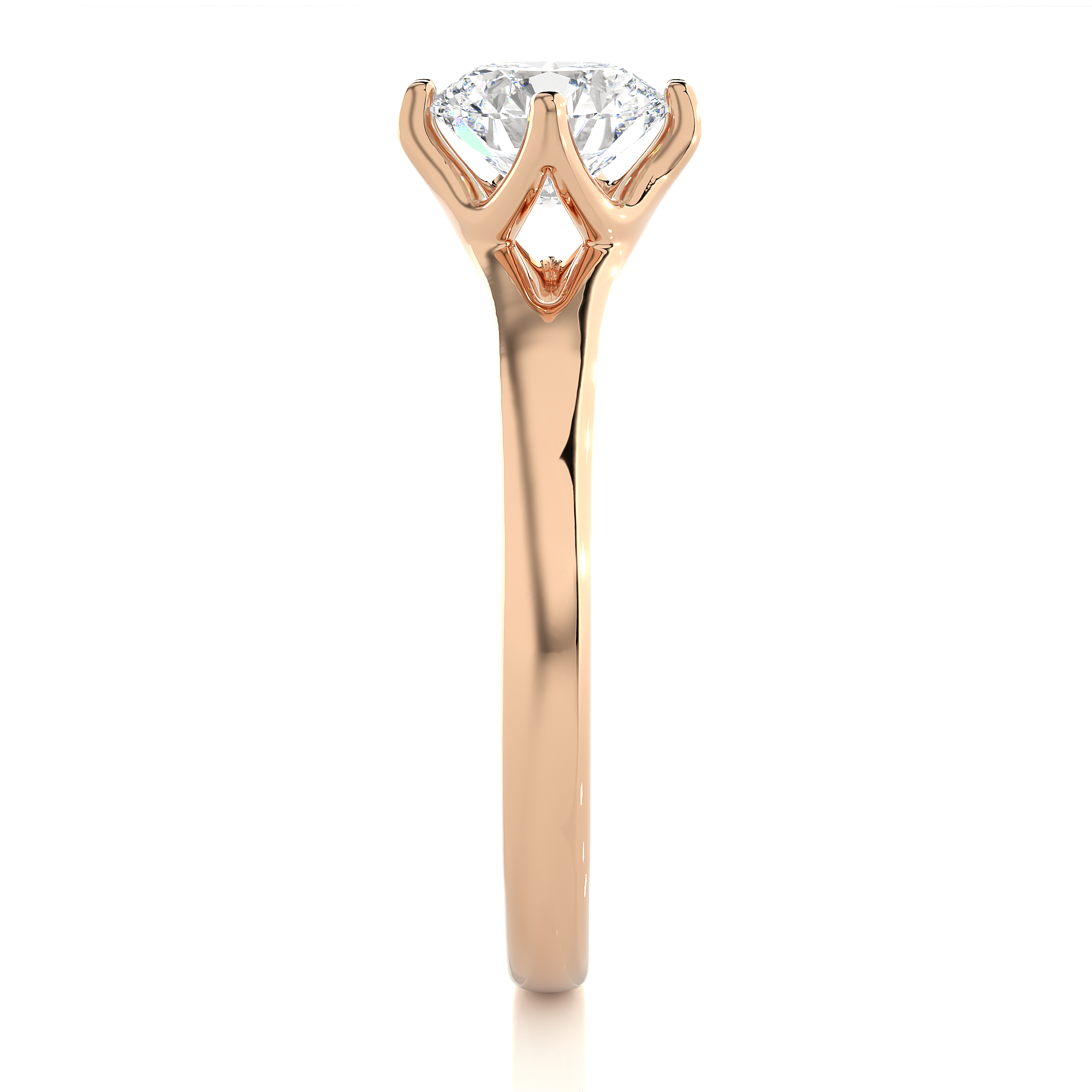 Round Cut Lab Grown Diamond Solitaire Engagement Ring