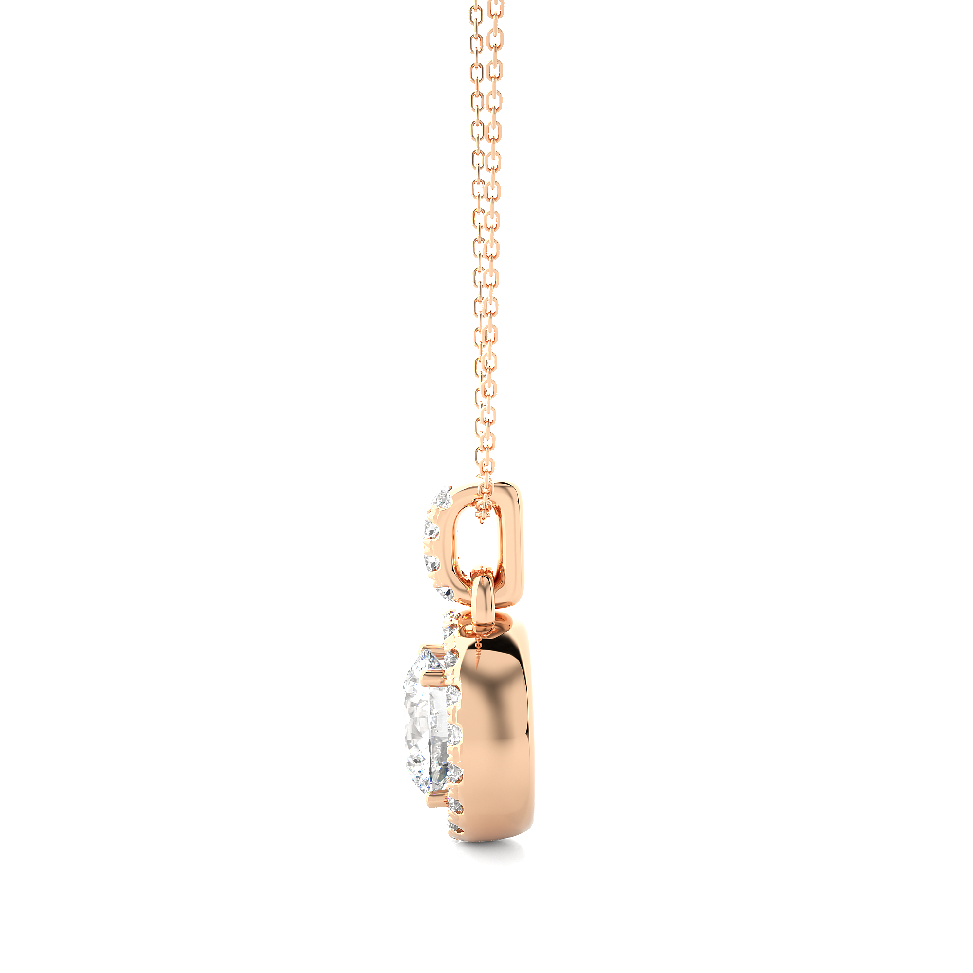 Luxury Round Lab Grown Diamond Halo Pendant Necklace