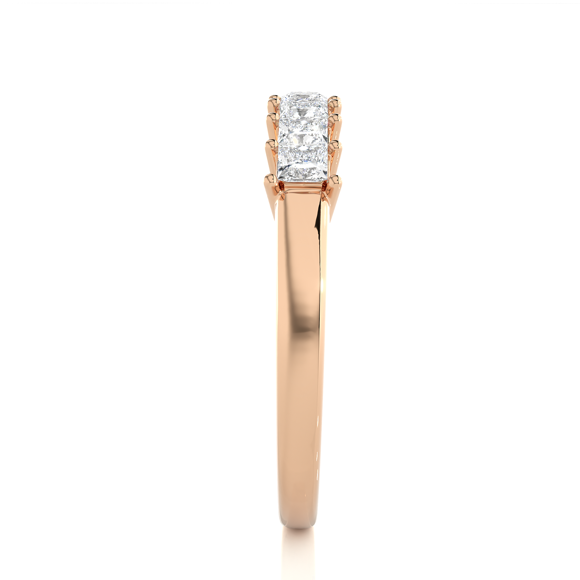 Princess Cut Lab Grown Diamond Wedding Band