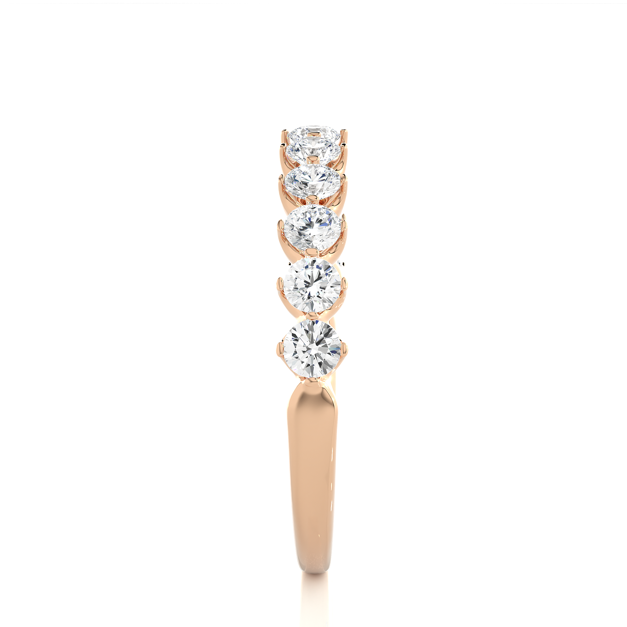 Round Cut Lab Grown Diamond Half Eternity Ring