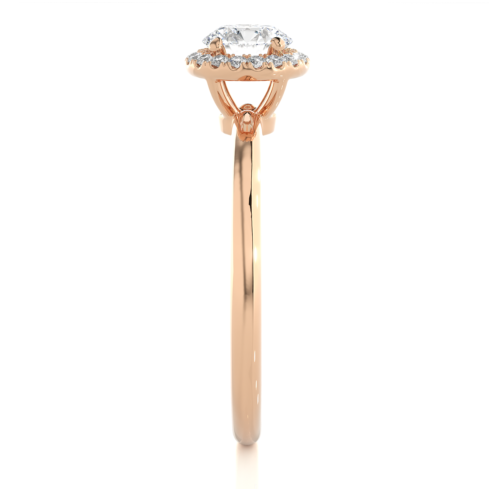 Classic Round Lab Grown Diamond Halo Engagement Ring