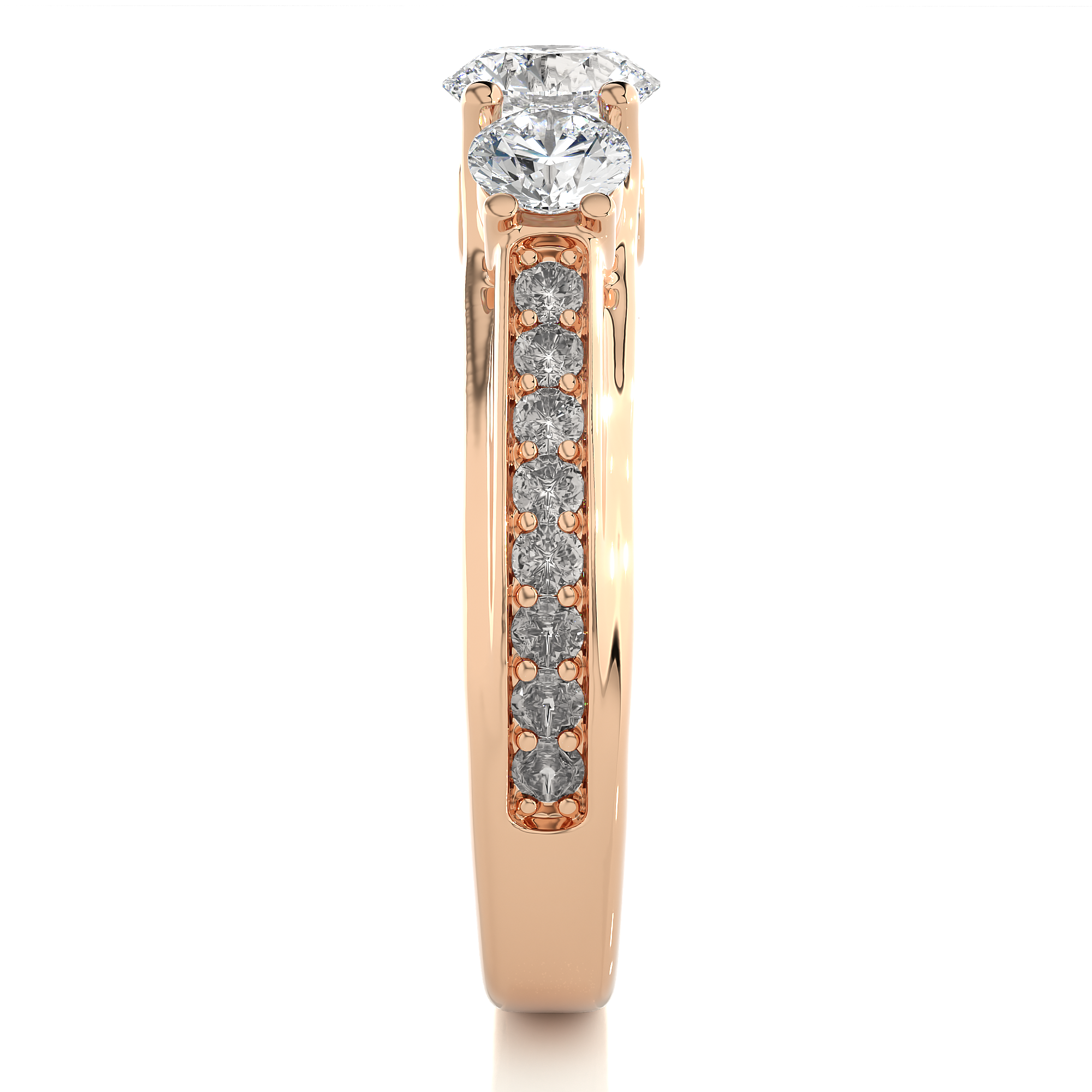 Three Stone Lab Grown Diamond Engagement Ring