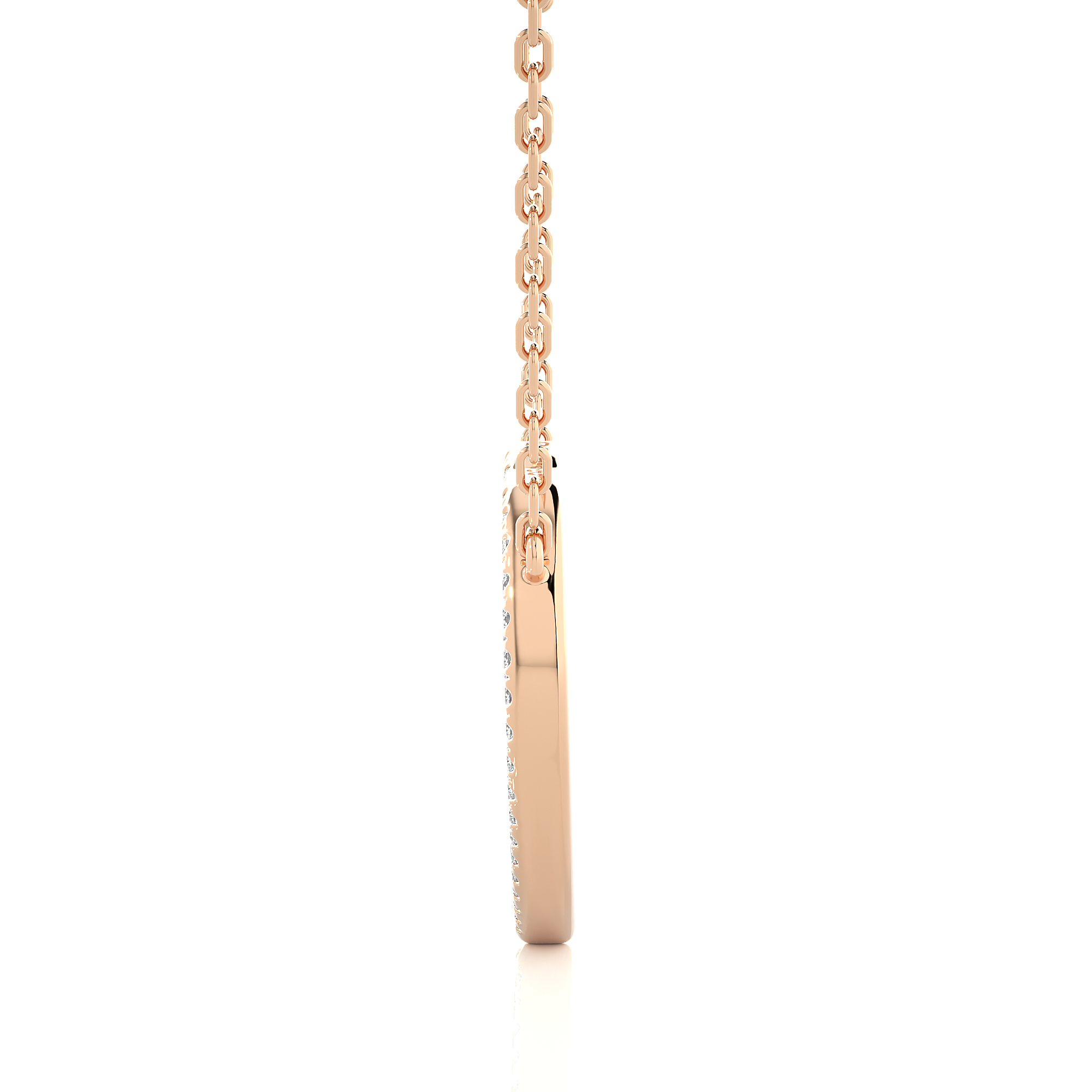 Multi Row Pave Heart Lab Diamond Pendant Necklace