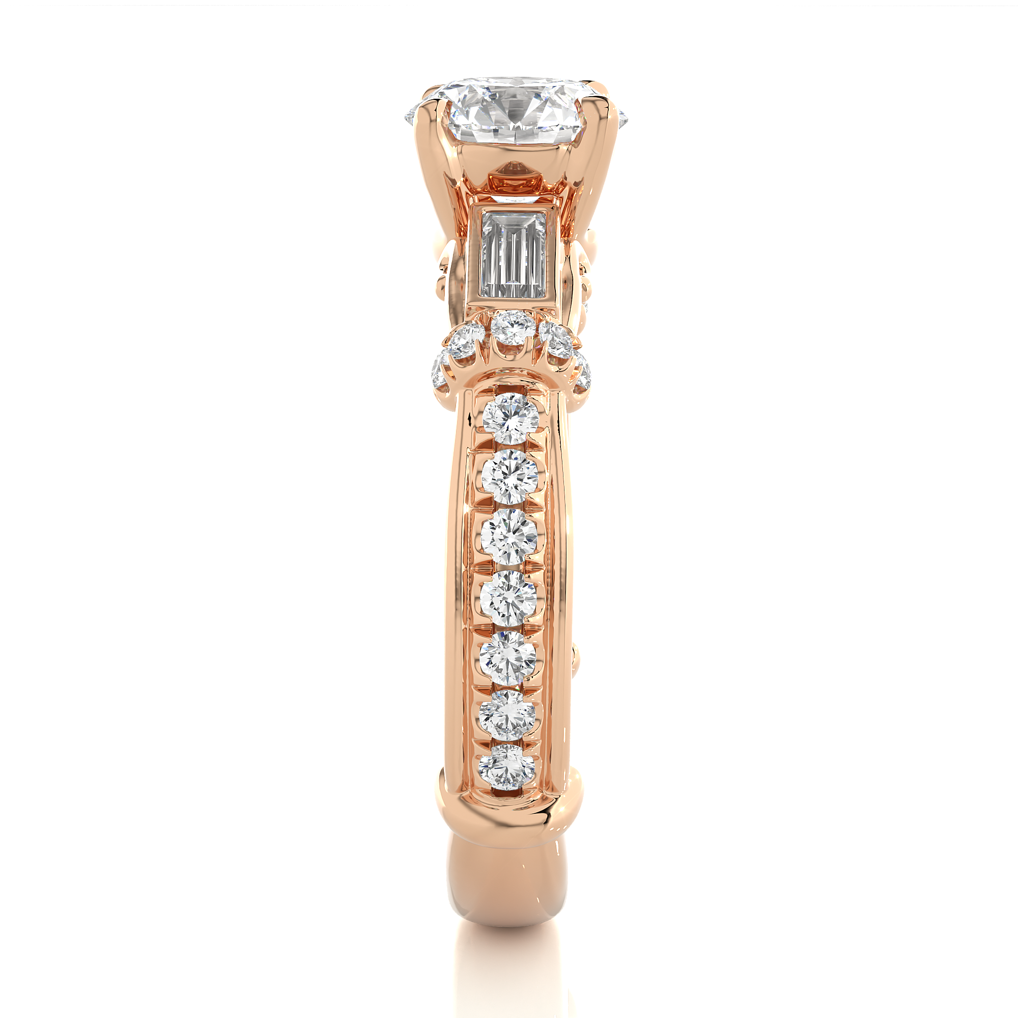 Elegant Round Lab Diamond Engagement Ring