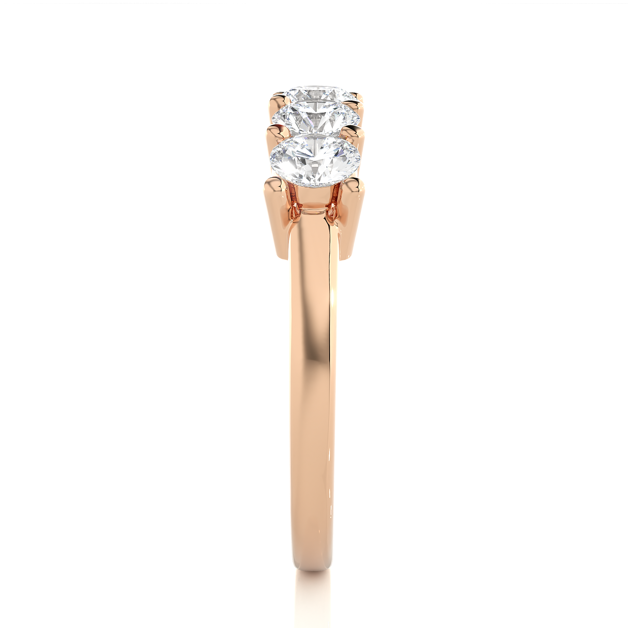 Round Cut Lab Grown Diamond Half Eternity Ring