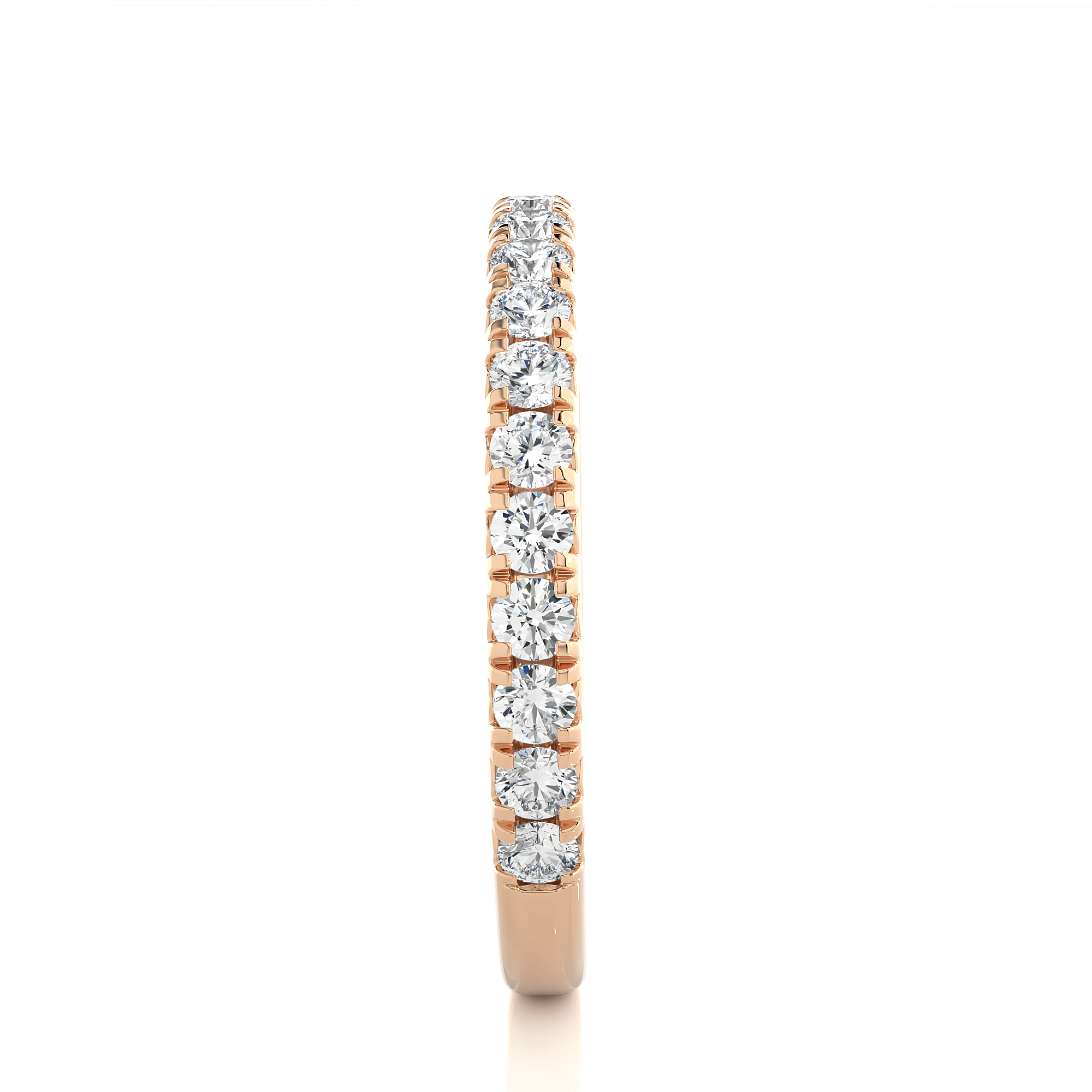 Round Cut Half Eternity Diamond Band