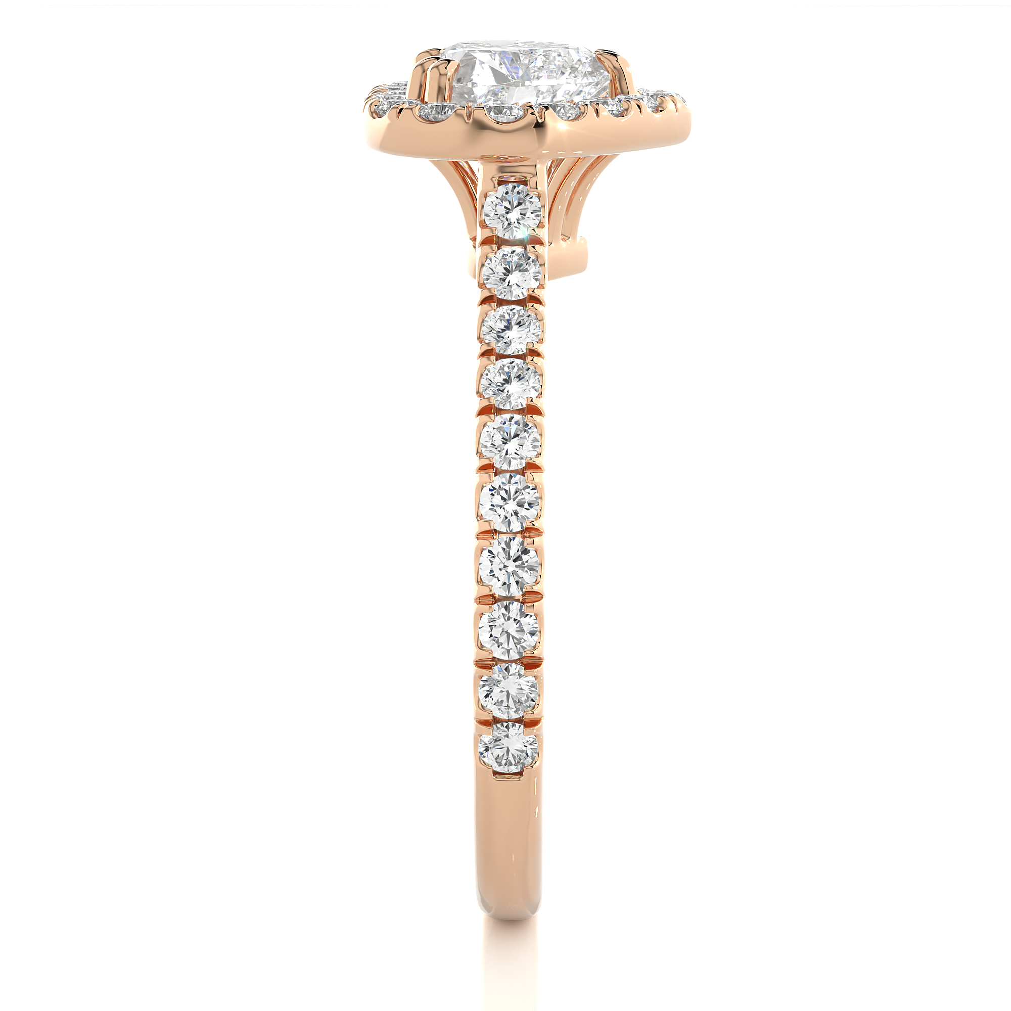 Heart Shape Lab Grown Diamond Halo Engagement Ring