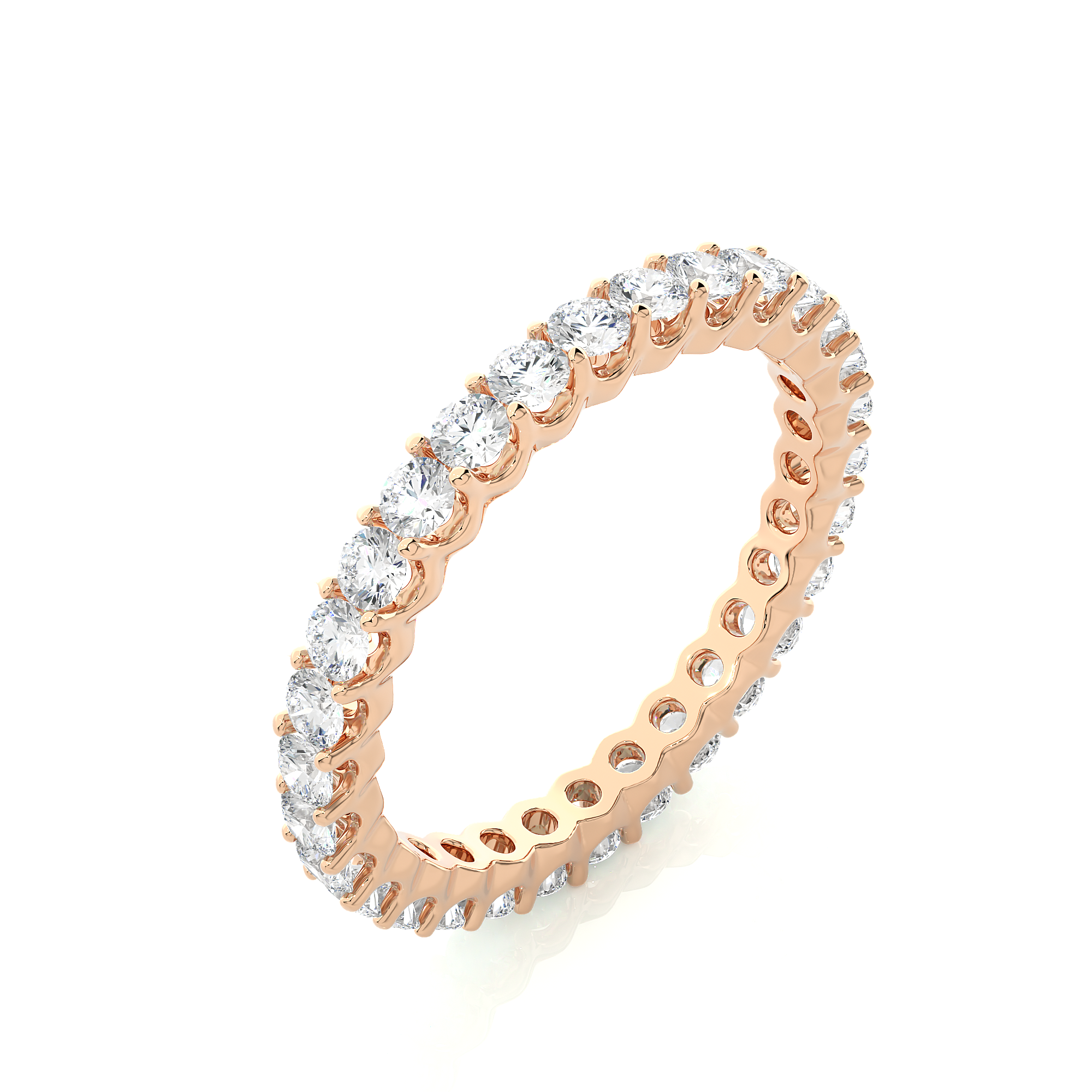 2.20 mm Gold Round Diamond Band – Elegant Silver / 10K / 14K / 18K / Platinum Diamond Wedding & Anniversary Ring, Fine Jewelry in Yellow/White/Rose Gold