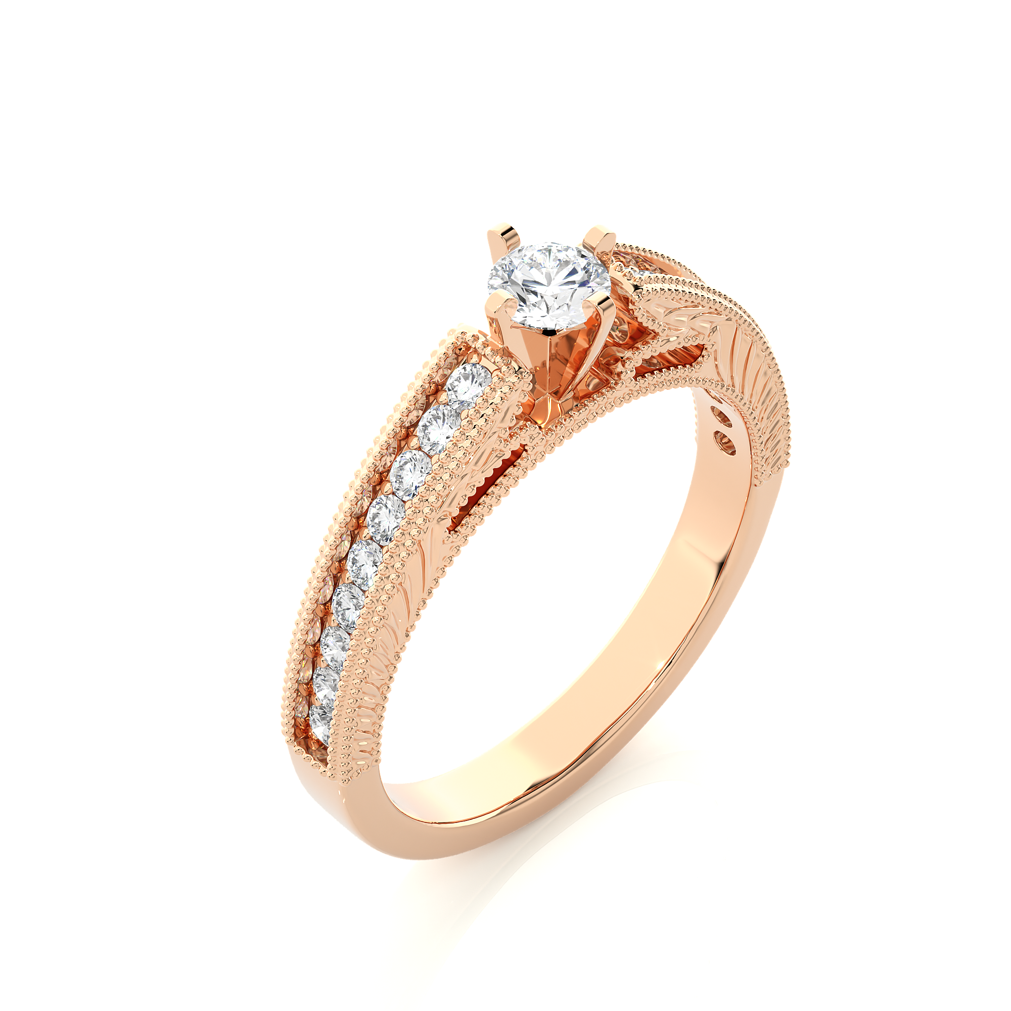 Vintage Style Diamond Engagement Ring